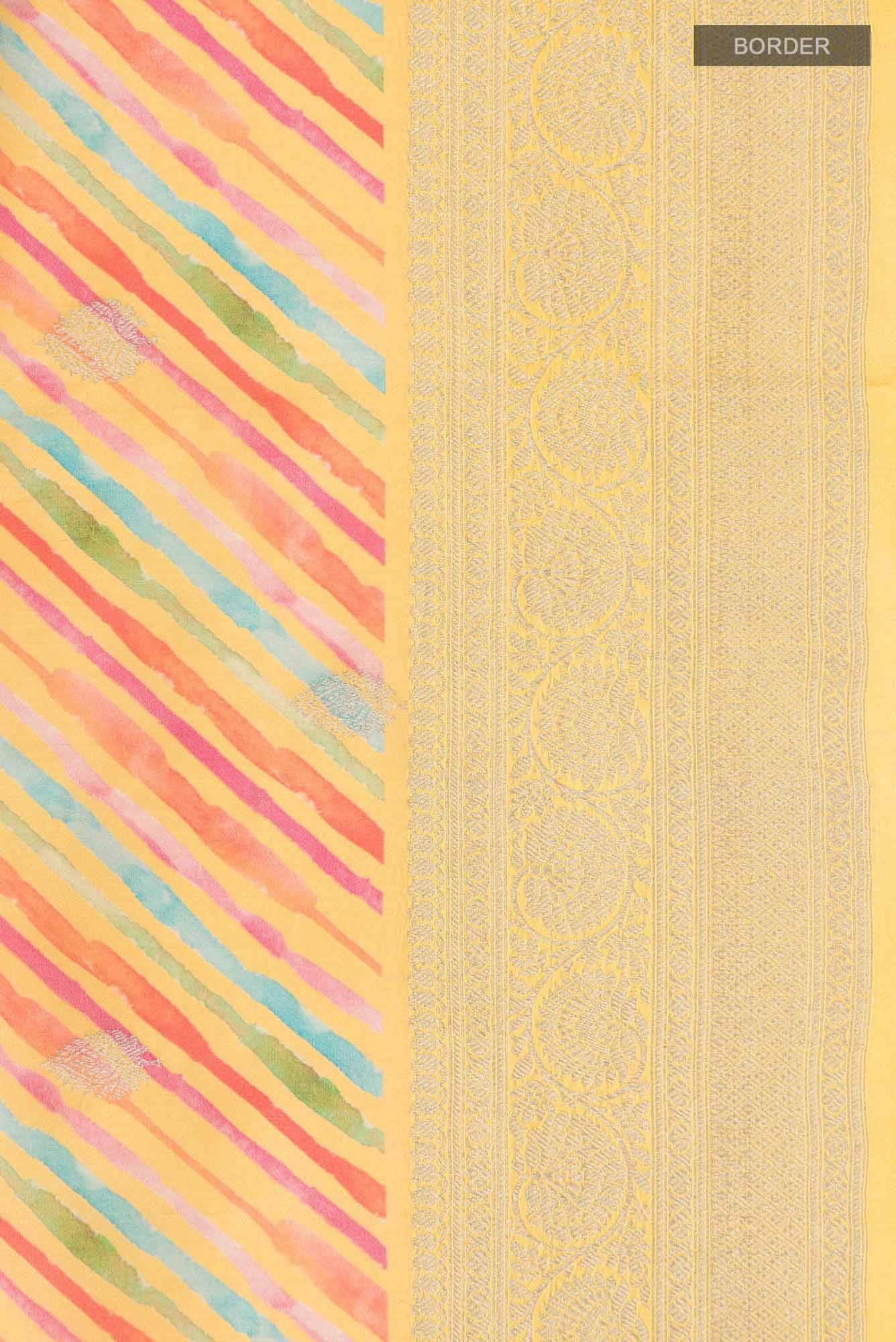 Yellow Bhagalpuri Tussar Silk Saree