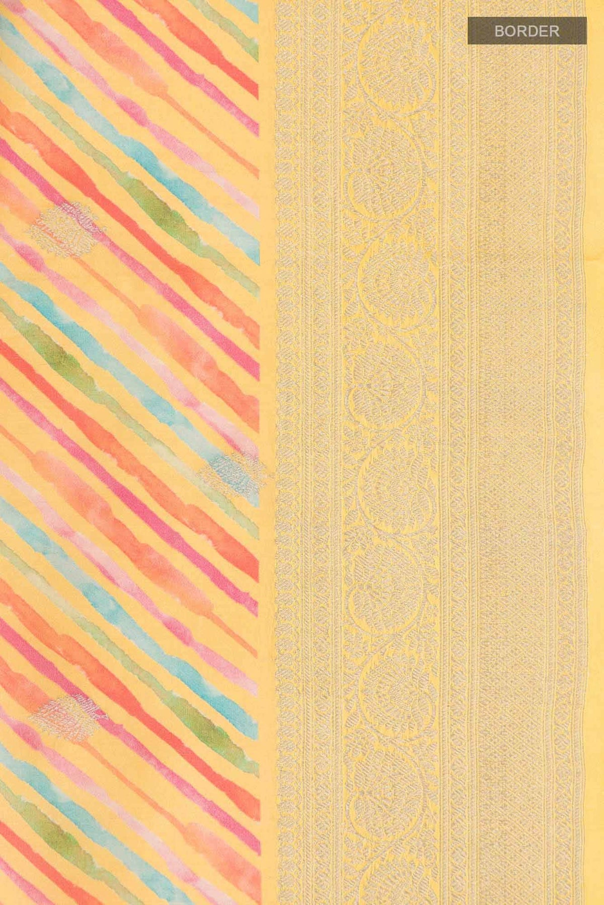 Yellow Bhagalpuri Tussar Silk Saree