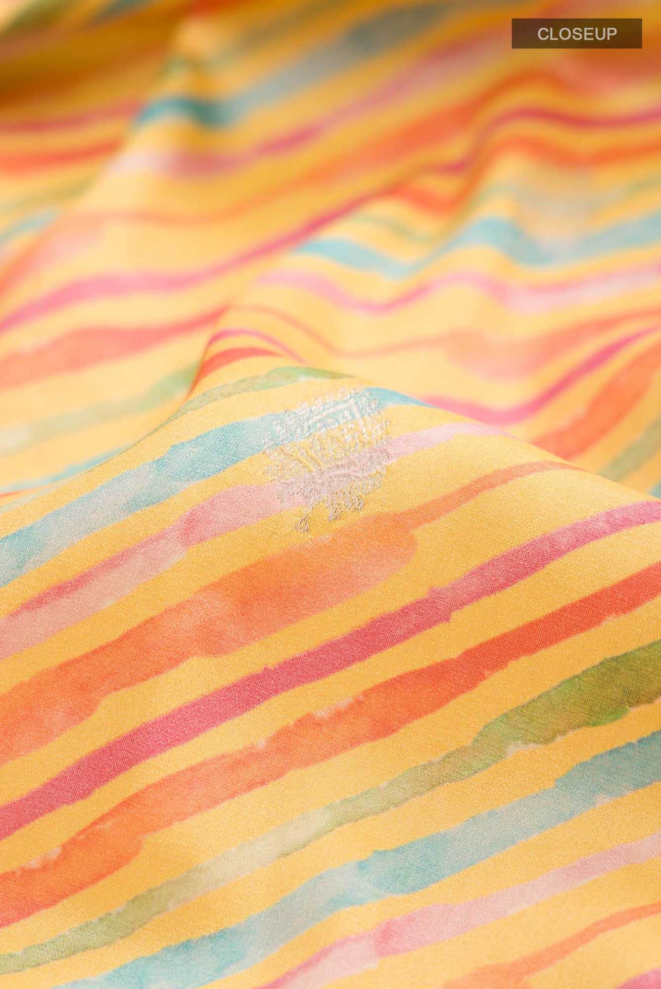 Yellow Bhagalpuri Tussar Silk Saree