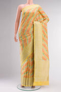 Yellow Bhagalpuri Tussar Silk Saree