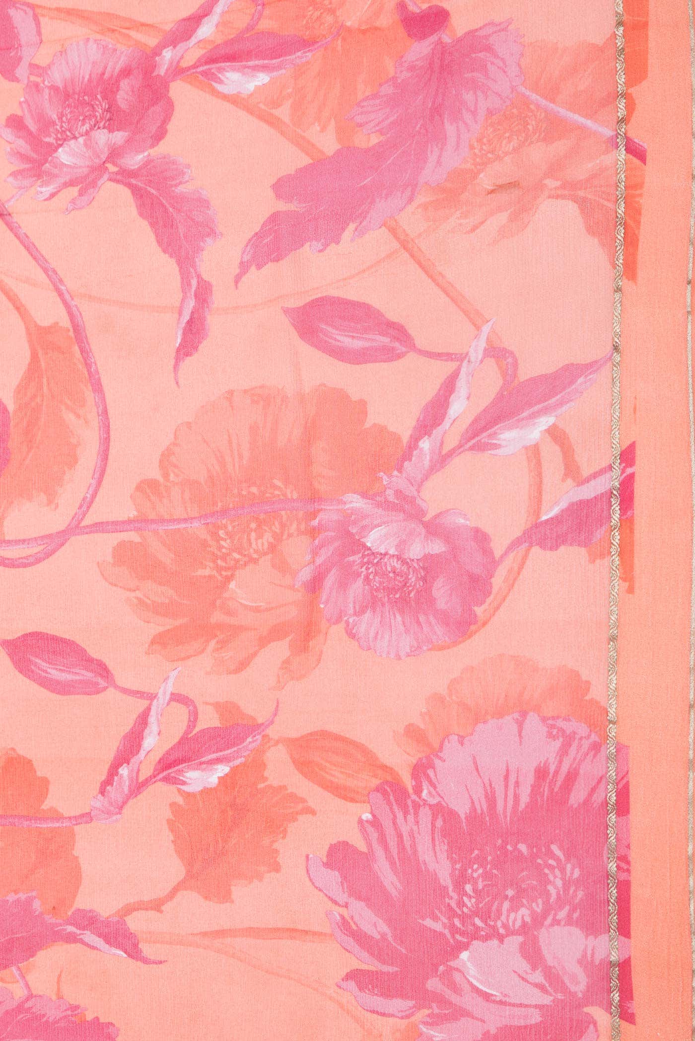 Pink Dual Tone Mysore Crepe Saree