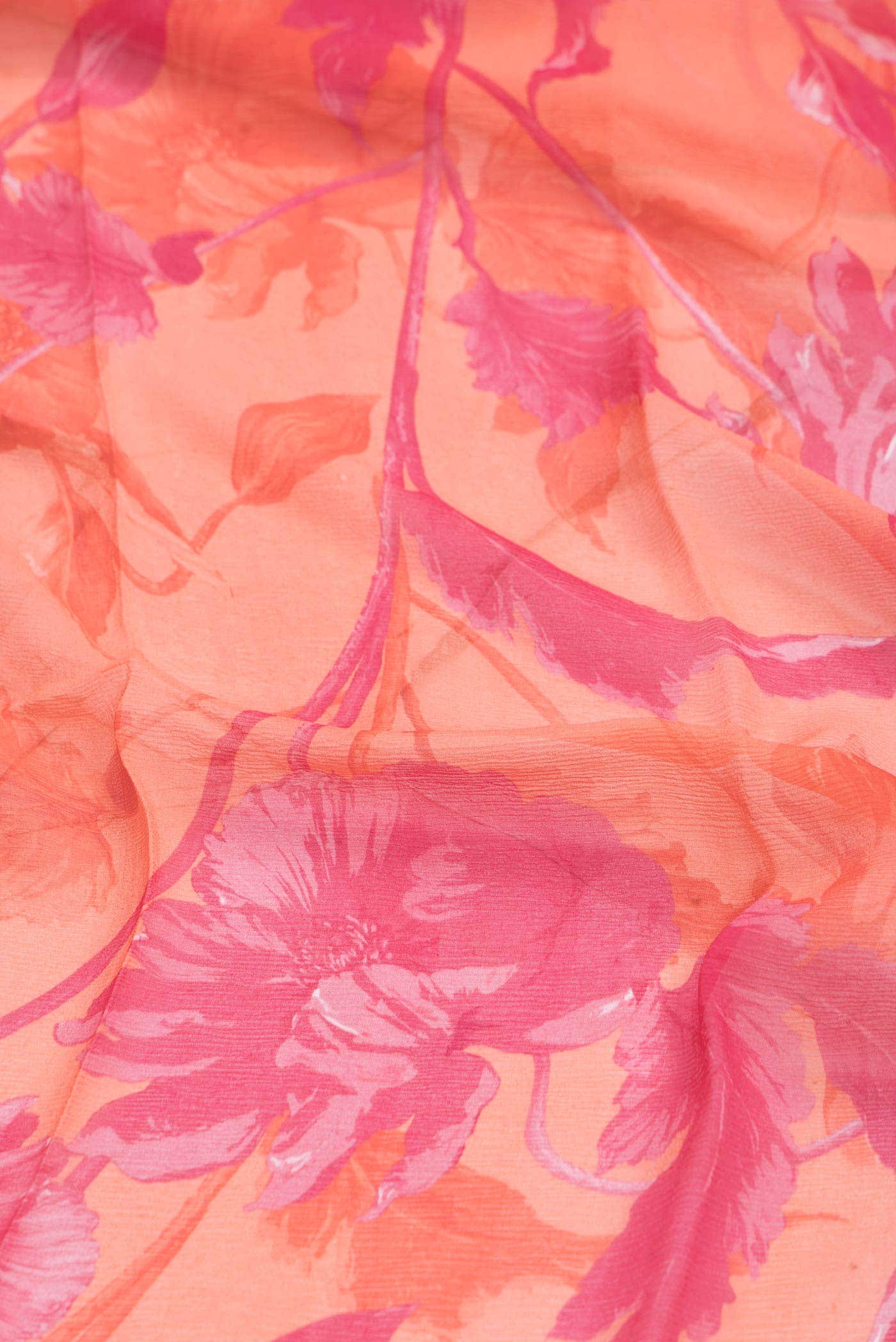 Pink Dual Tone Mysore Crepe Saree