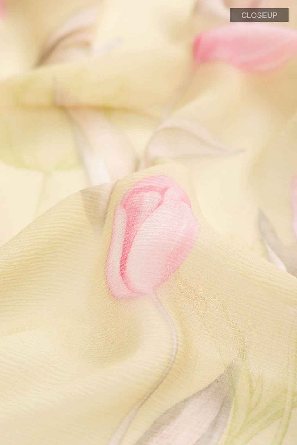 Yellow Mysore Chiffon Saree