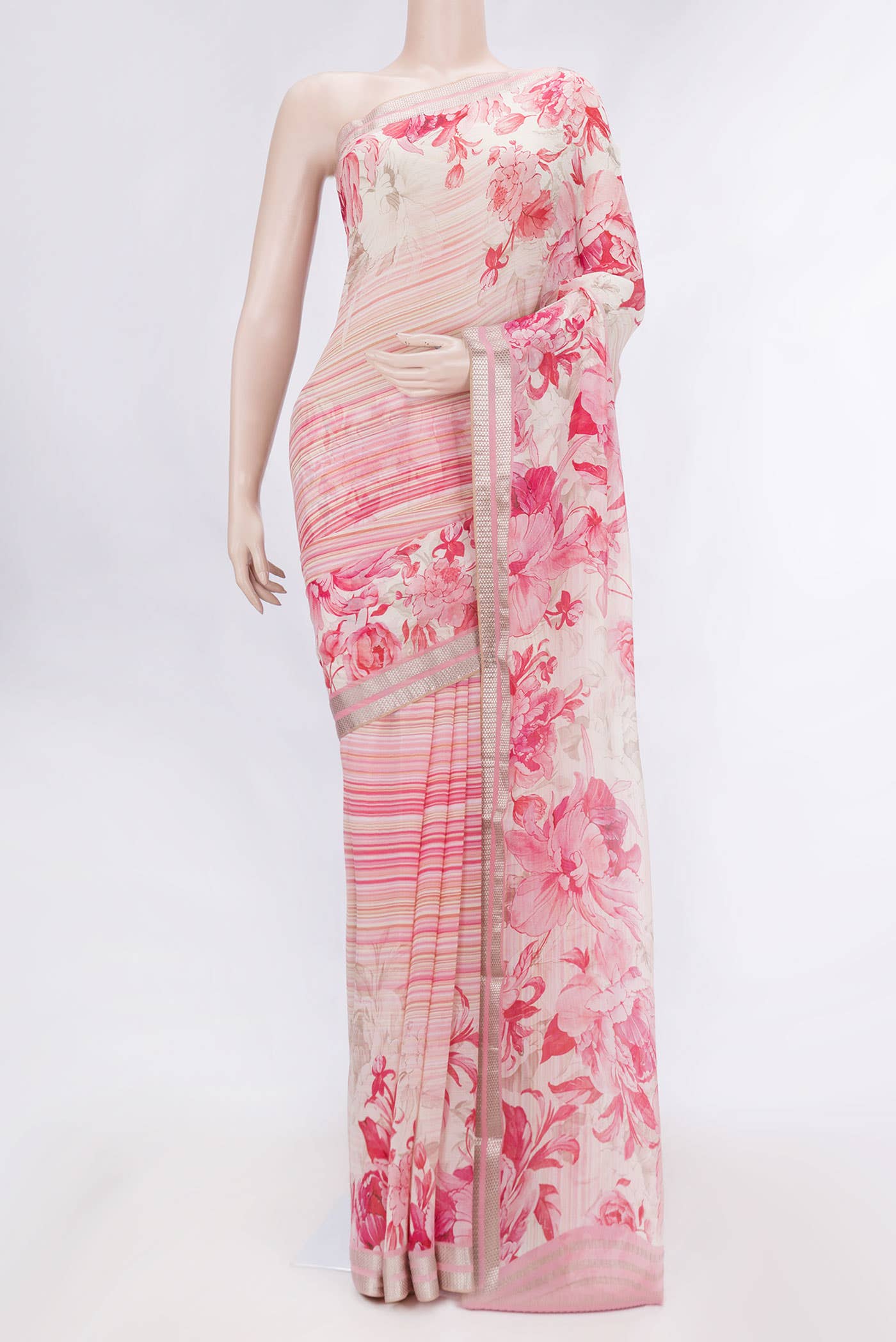 Sandal Dual Tone Mysore Crepe Saree