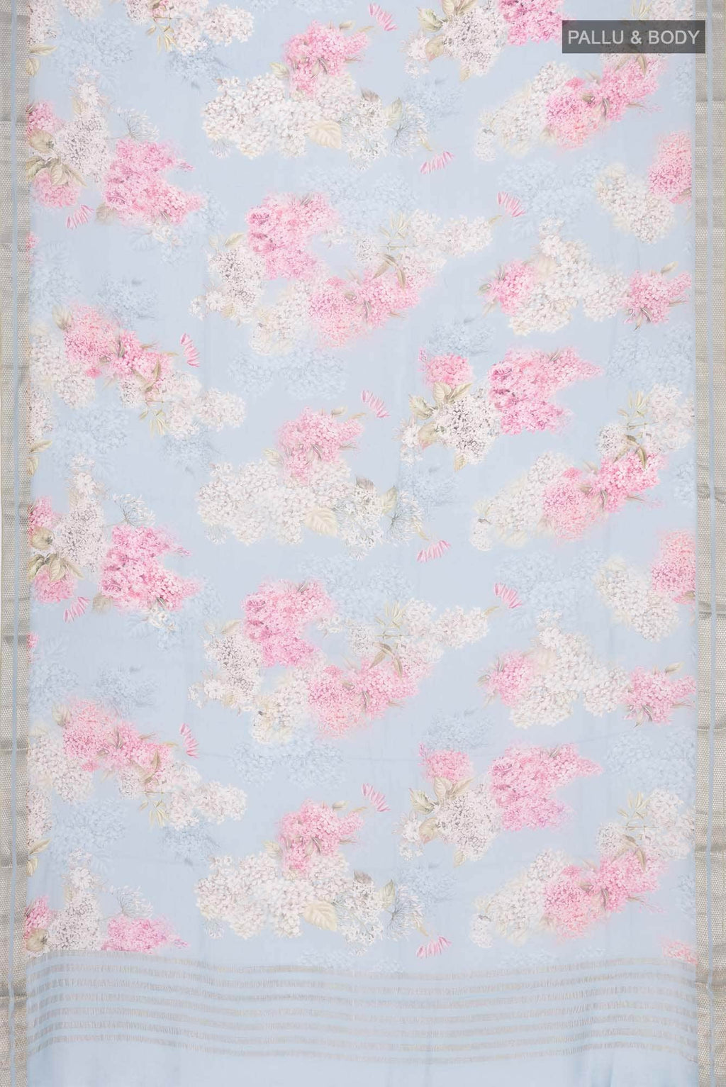 Blue Mysore Chiffon Saree