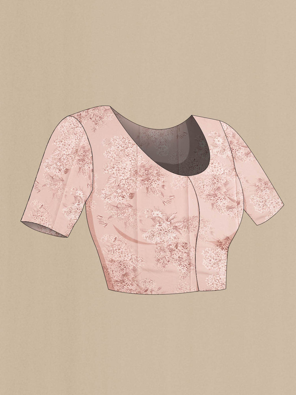 Peach Mysore Chiffon Saree