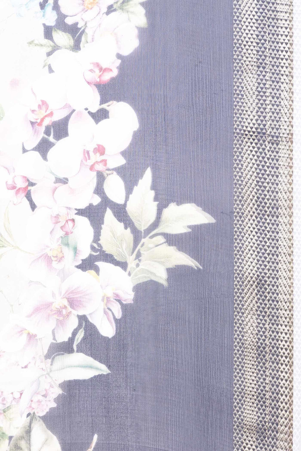 Grey Dual Tone Mysore Chiffon Saree