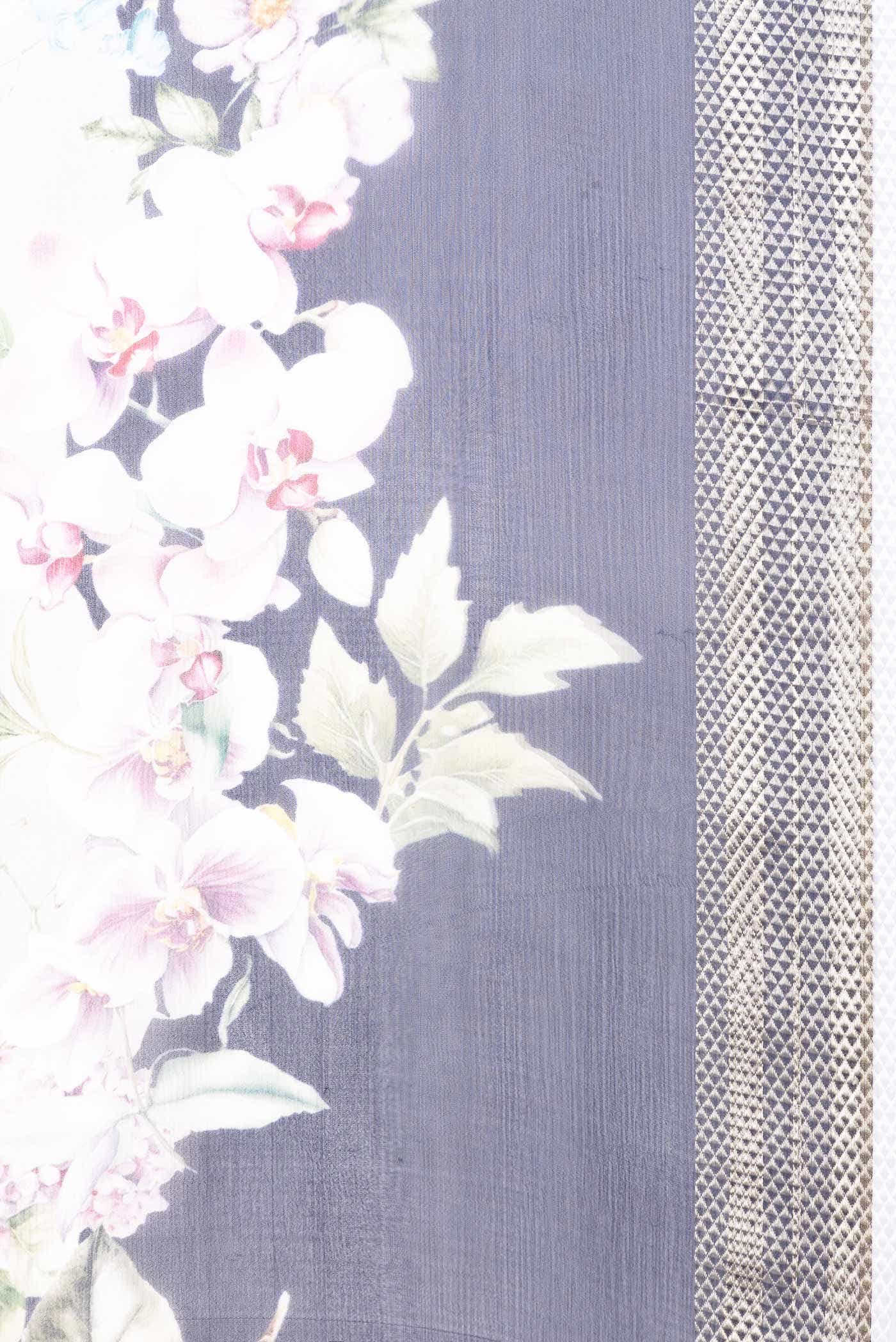 Grey Dual Tone Mysore Chiffon Saree
