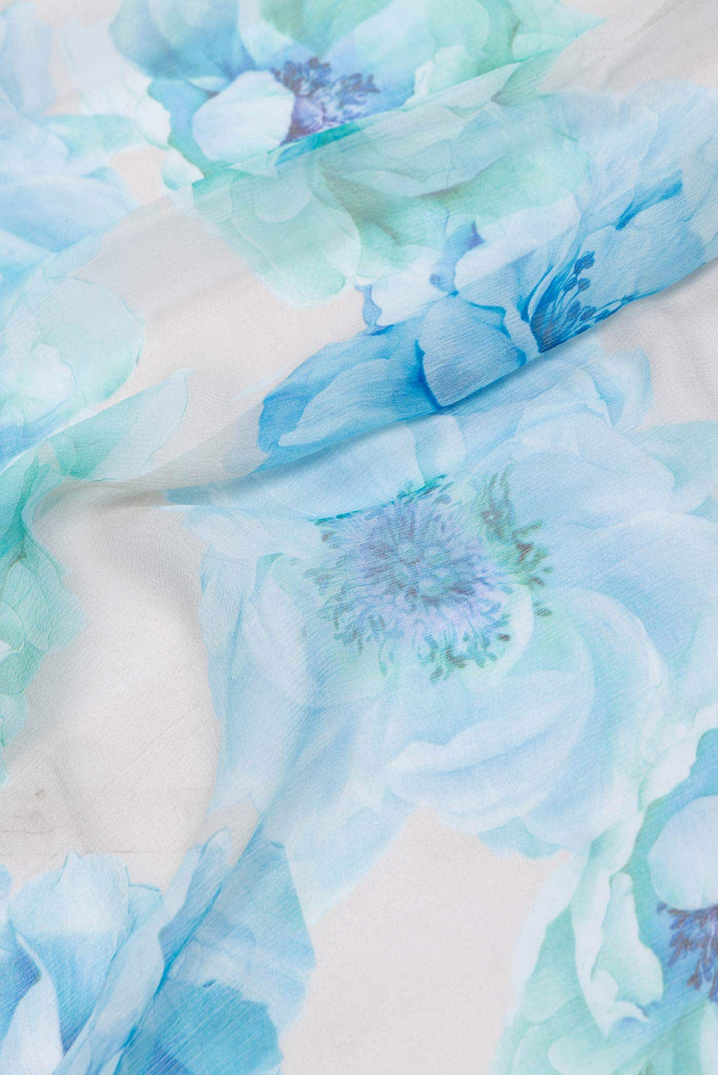 Light Blue Dual Tone Mysore Chiffon Saree