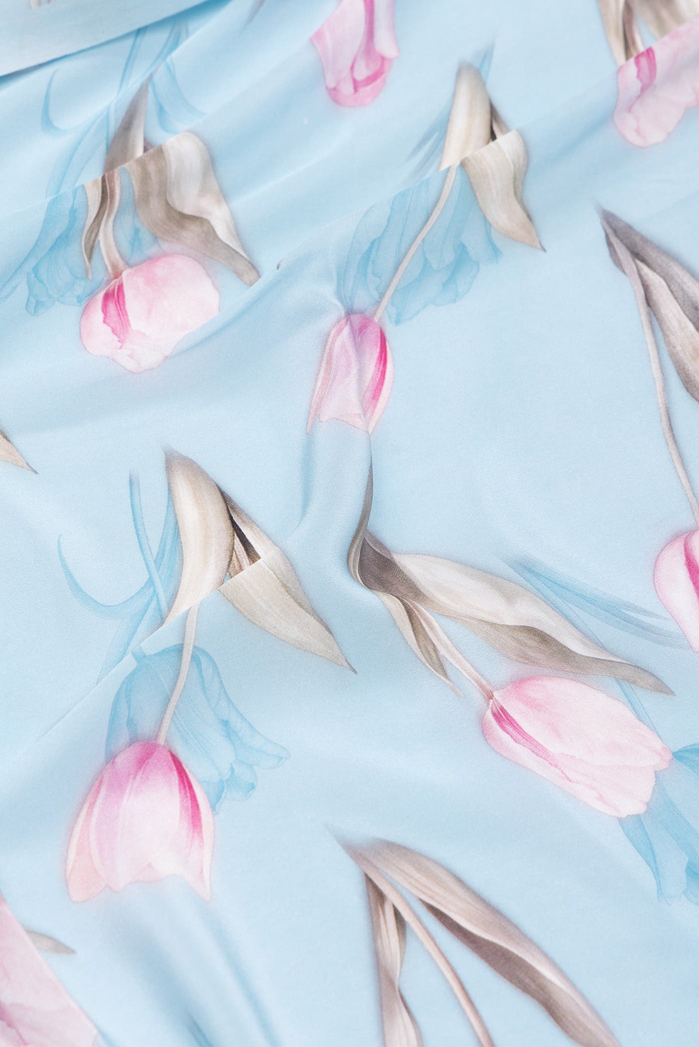Sky Blue Dual Tone Mysore Crepe Saree