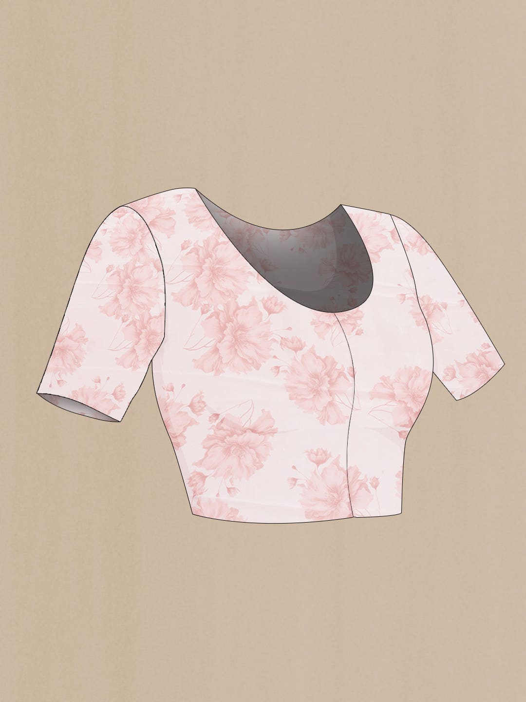 Peach Dual Tone Mysore Crepe Saree