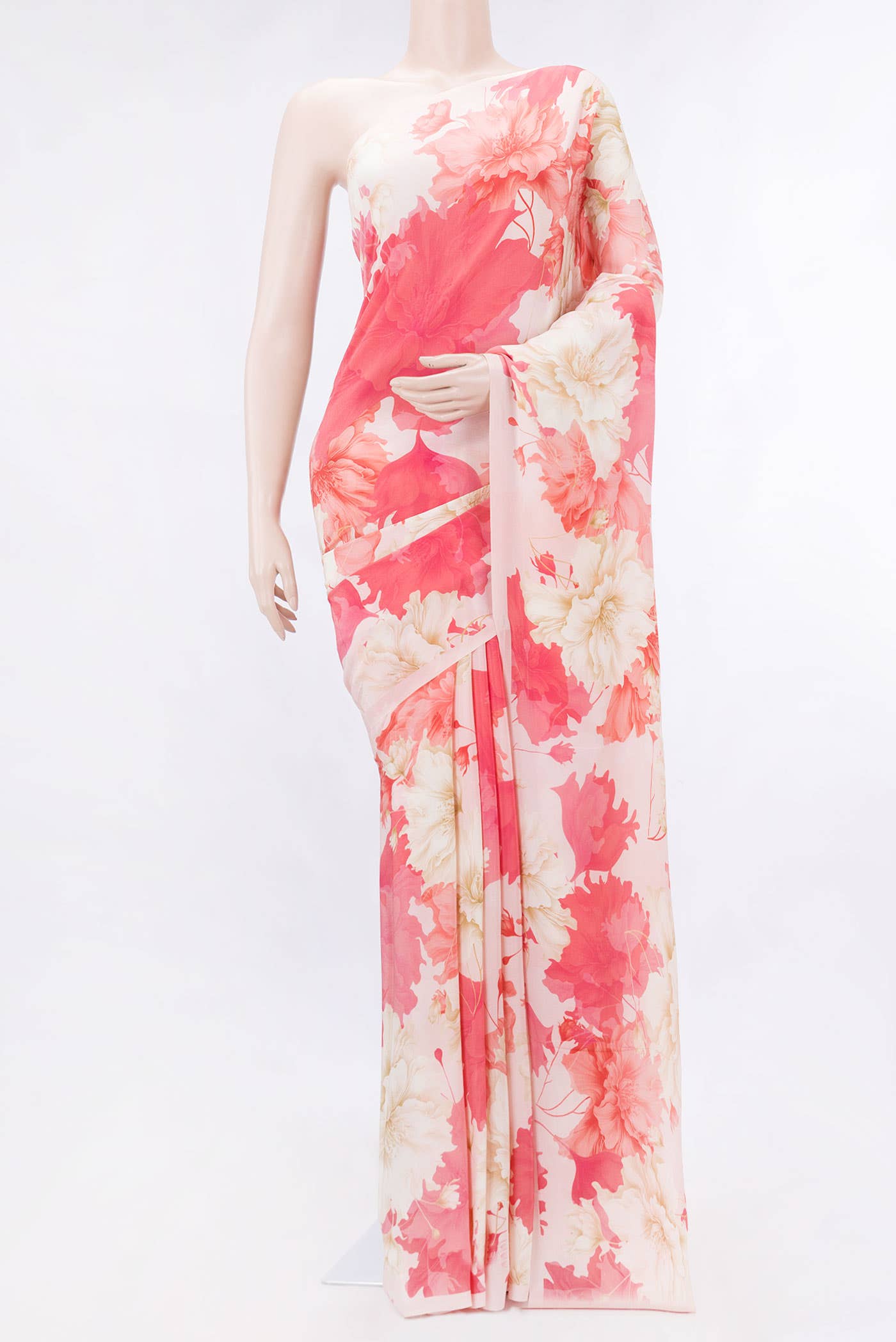 Peach Dual Tone Mysore Crepe Saree