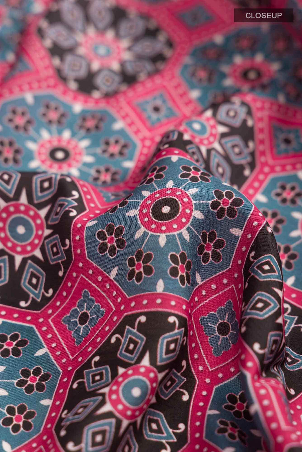 Grey Printed Silk Saree