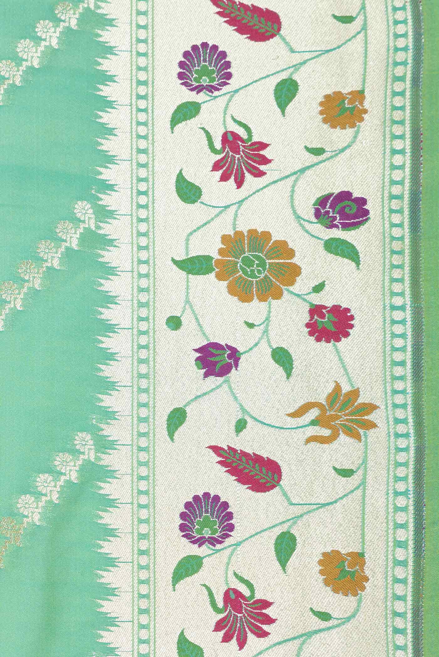 Green Dual Tone Blended Banarasi Silk Saree