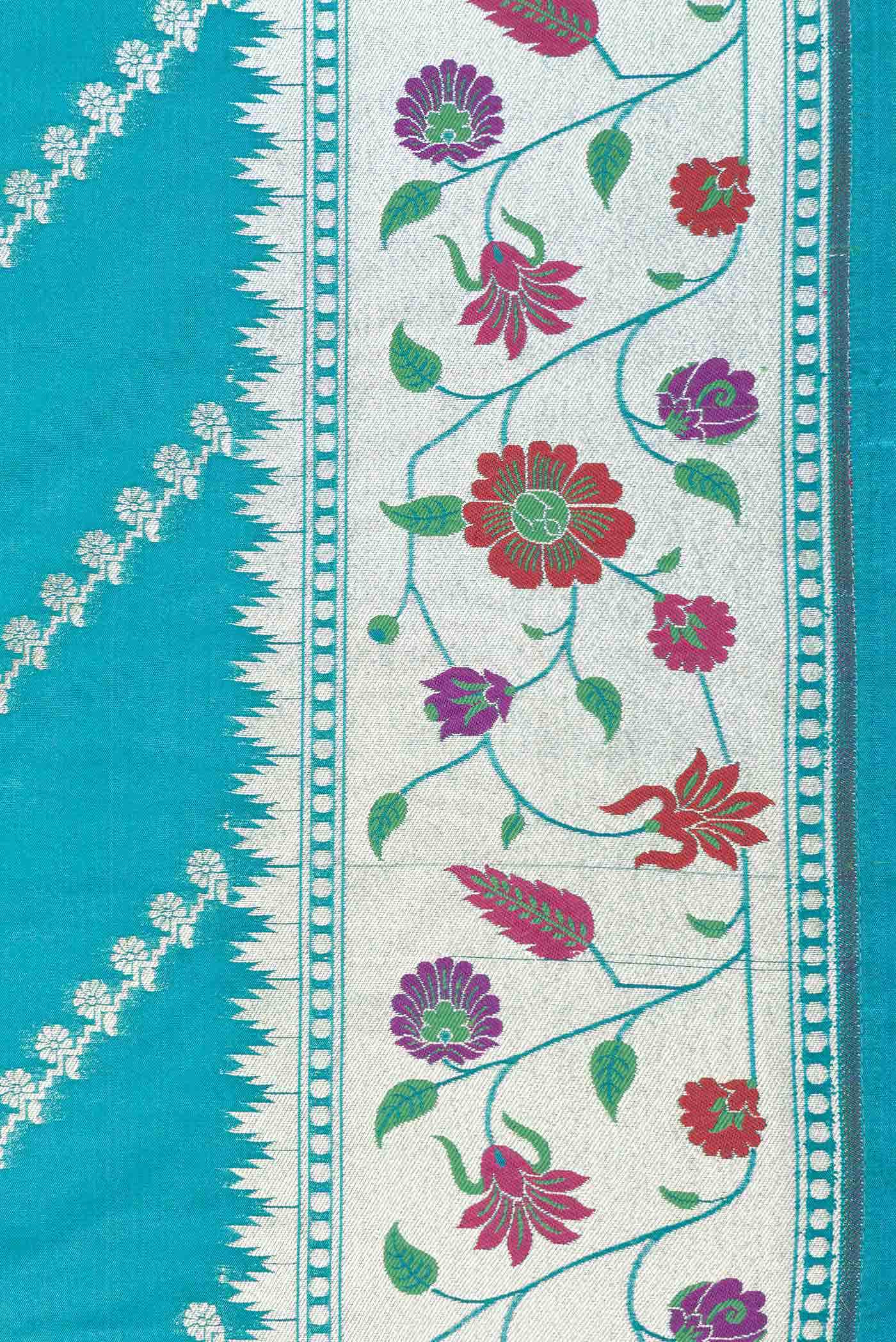 Blue Dual Tone Blended Banarasi Silk Saree