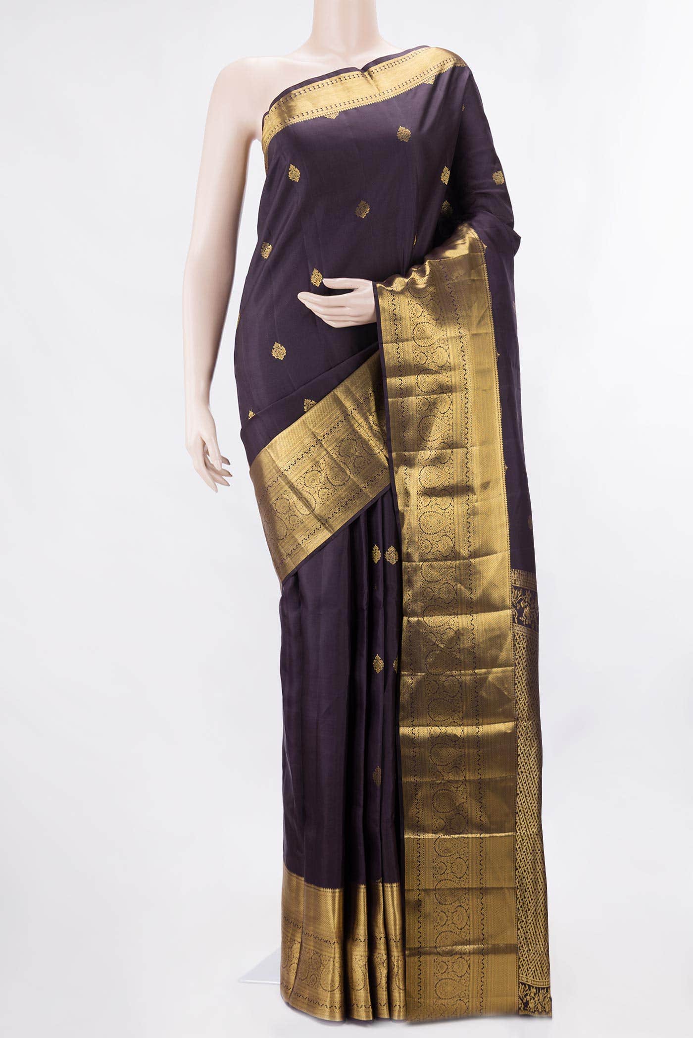 Burgundy Dual Tone Kanchipuram Silk Saree