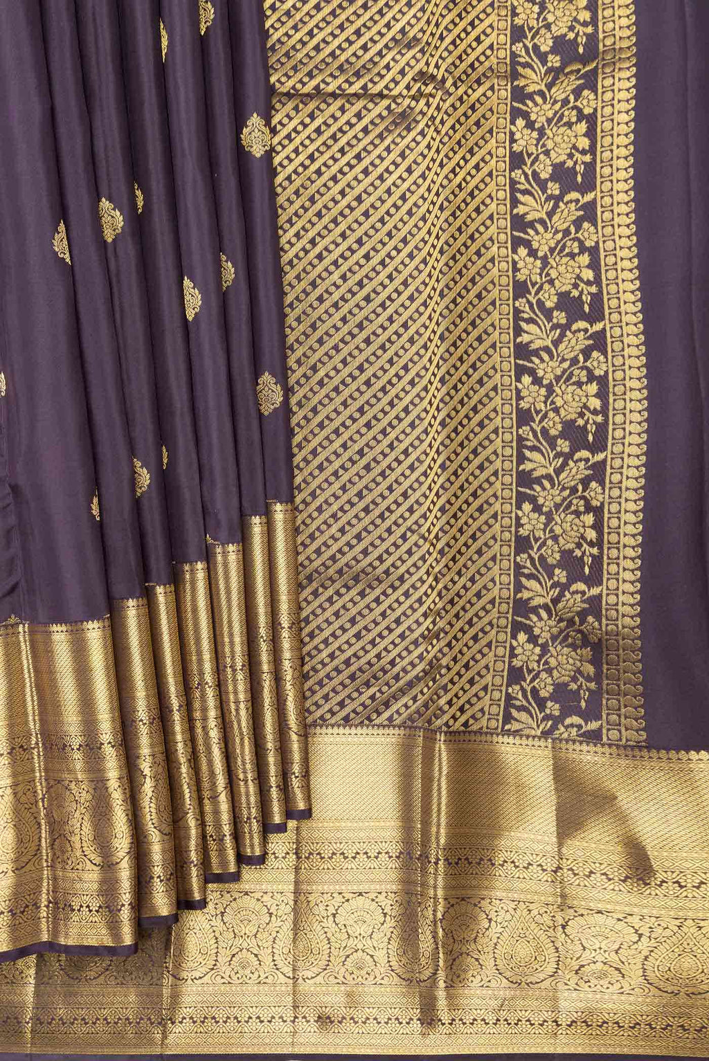 Burgundy Dual Tone Kanchipuram Silk Saree