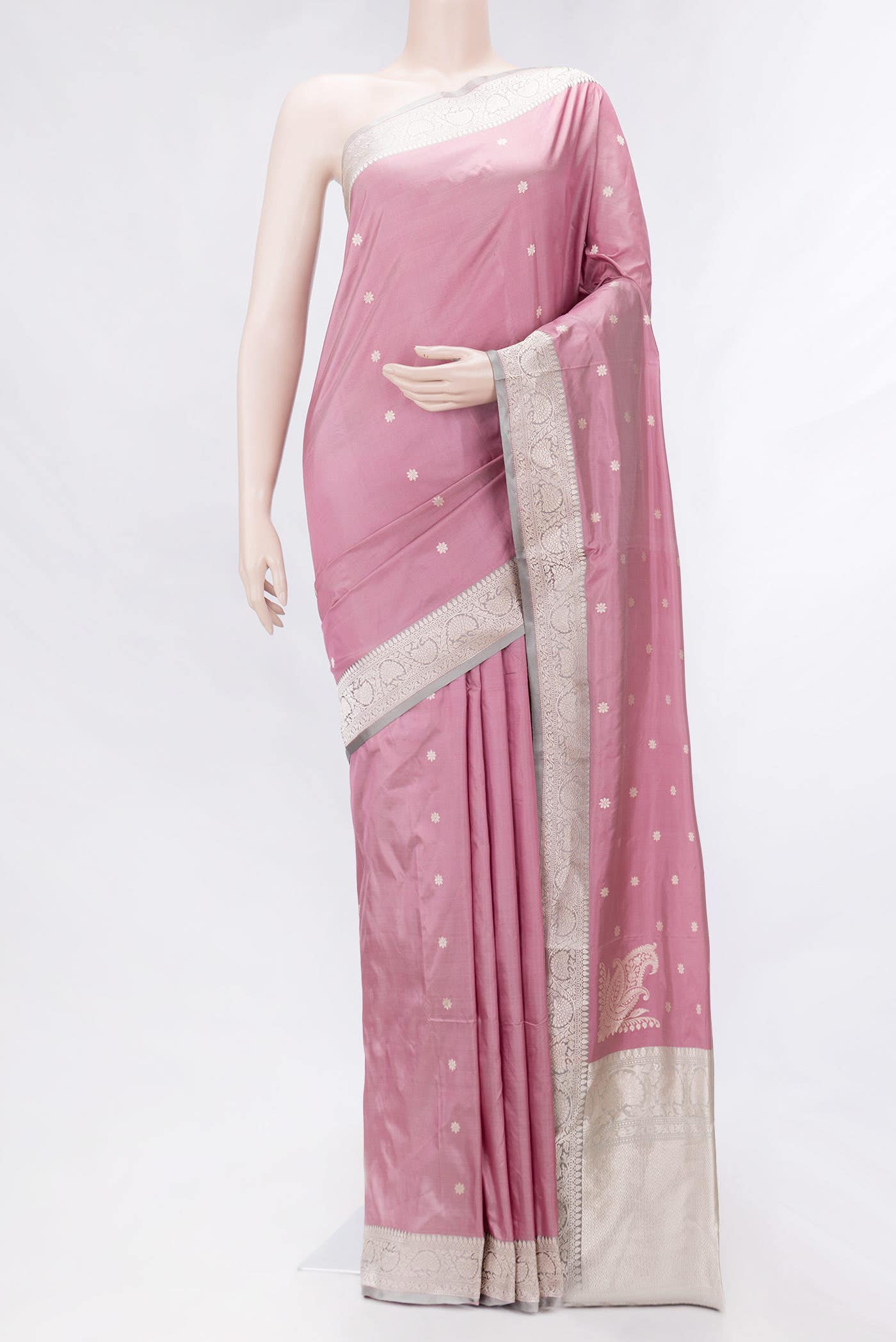 Pink Dual Tone Banarasi Silk Saree
