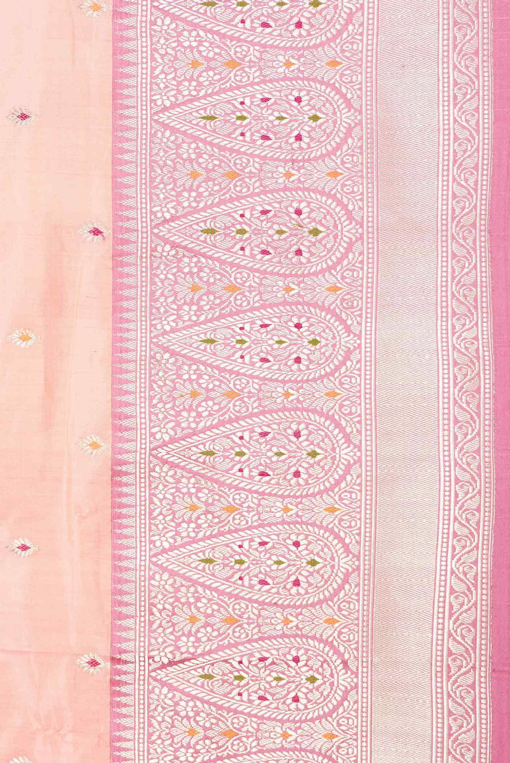 Golden Peach Dual Tone Banarasi Silk Saree
