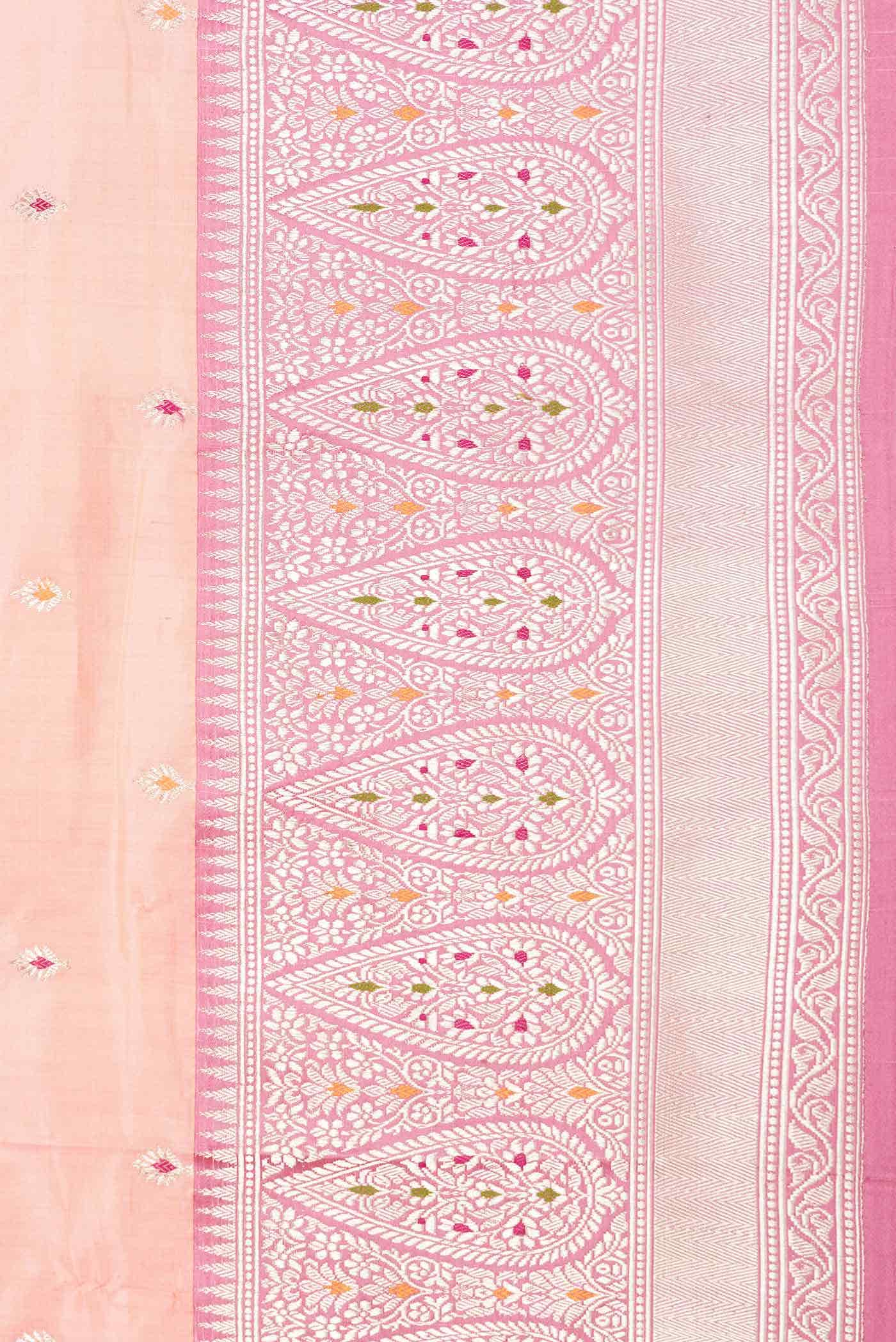 Golden Peach Dual Tone Banarasi Silk Saree