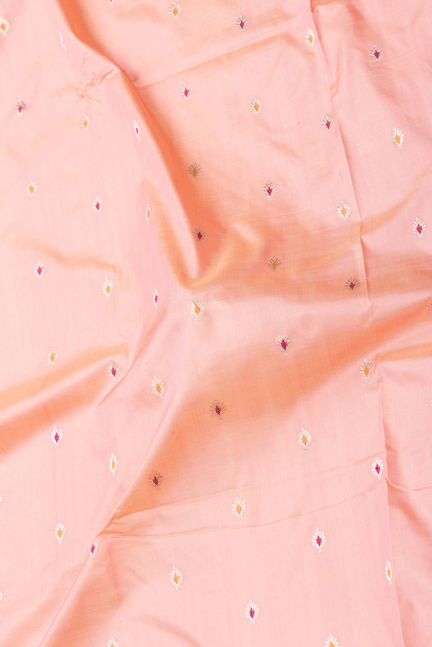 Golden Peach Dual Tone Banarasi Silk Saree