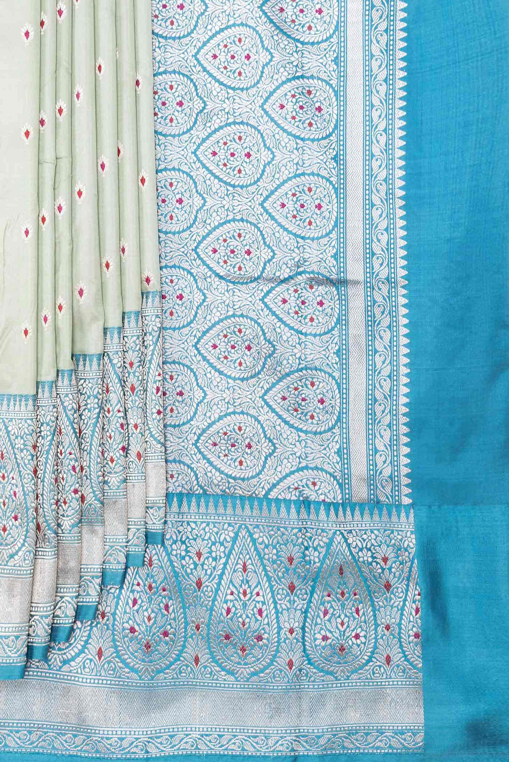 Light Green Dual Tone Banarasi Silk Saree