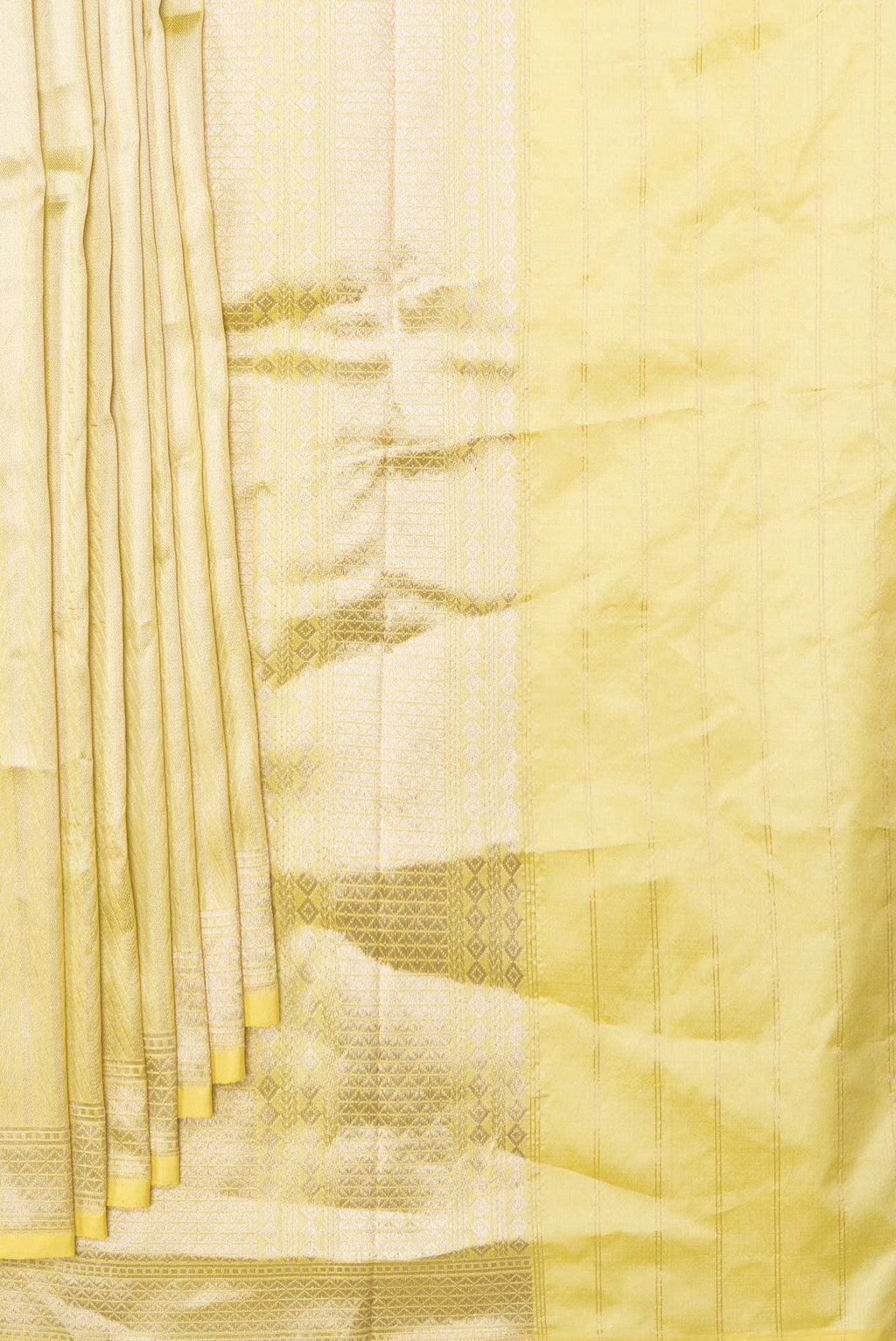 Yellow Dual Tone Banarasi Silk Saree