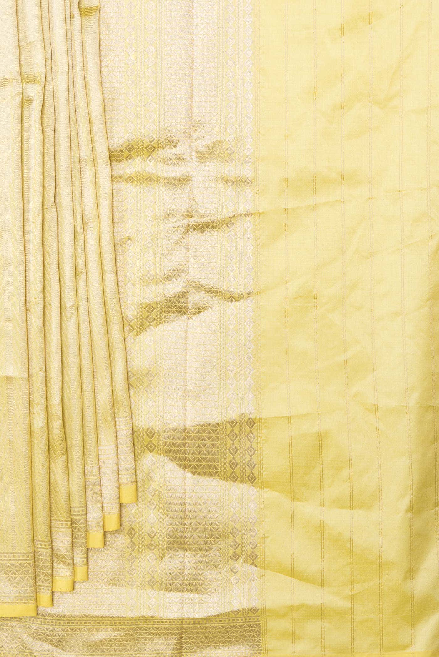 Yellow Dual Tone Banarasi Silk Saree