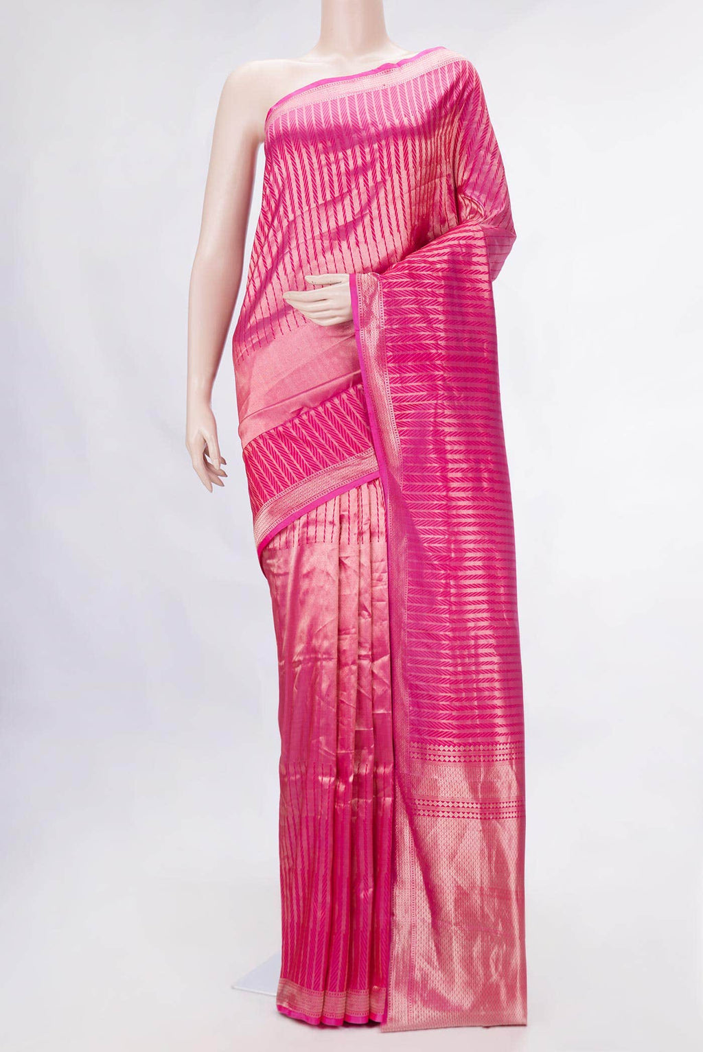 Pink Dual Tone Banarasi Silk Saree