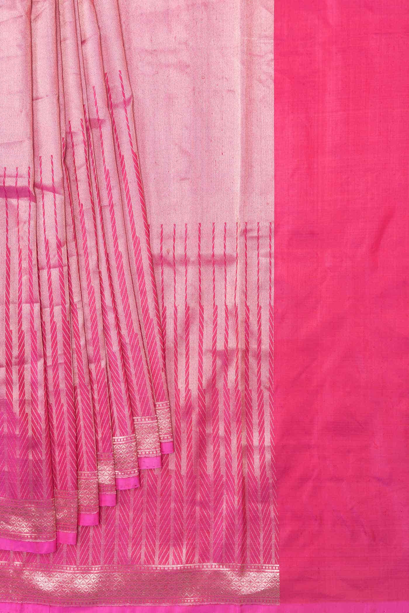 Pink Dual Tone Banarasi Silk Saree