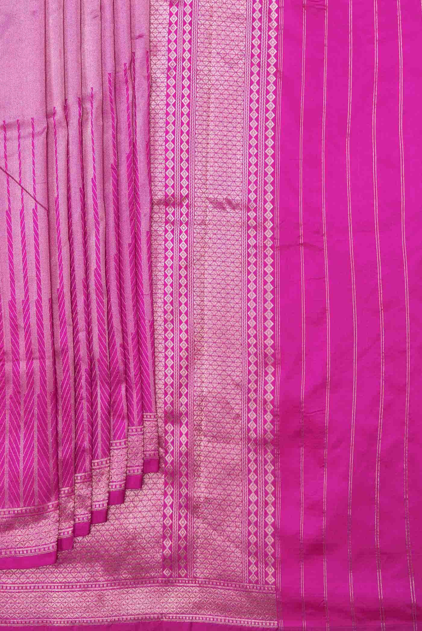 Pink Dual Tone Banarasi Silk Saree