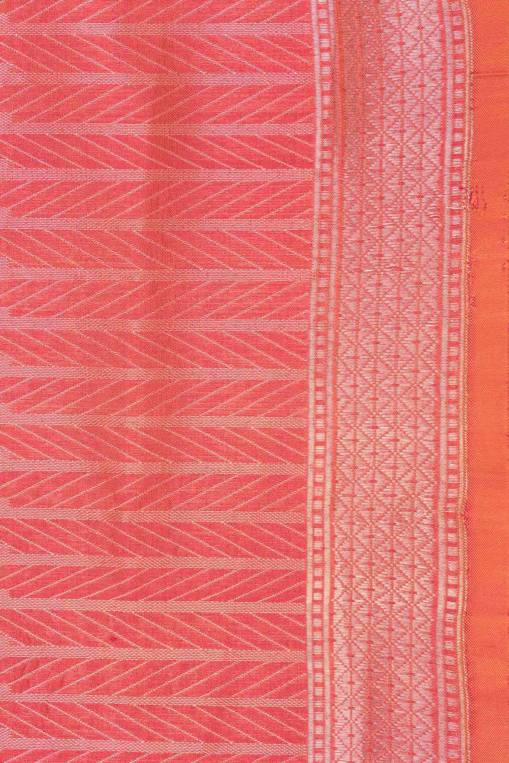 Orange Dual Tone Banarasi Silk Saree