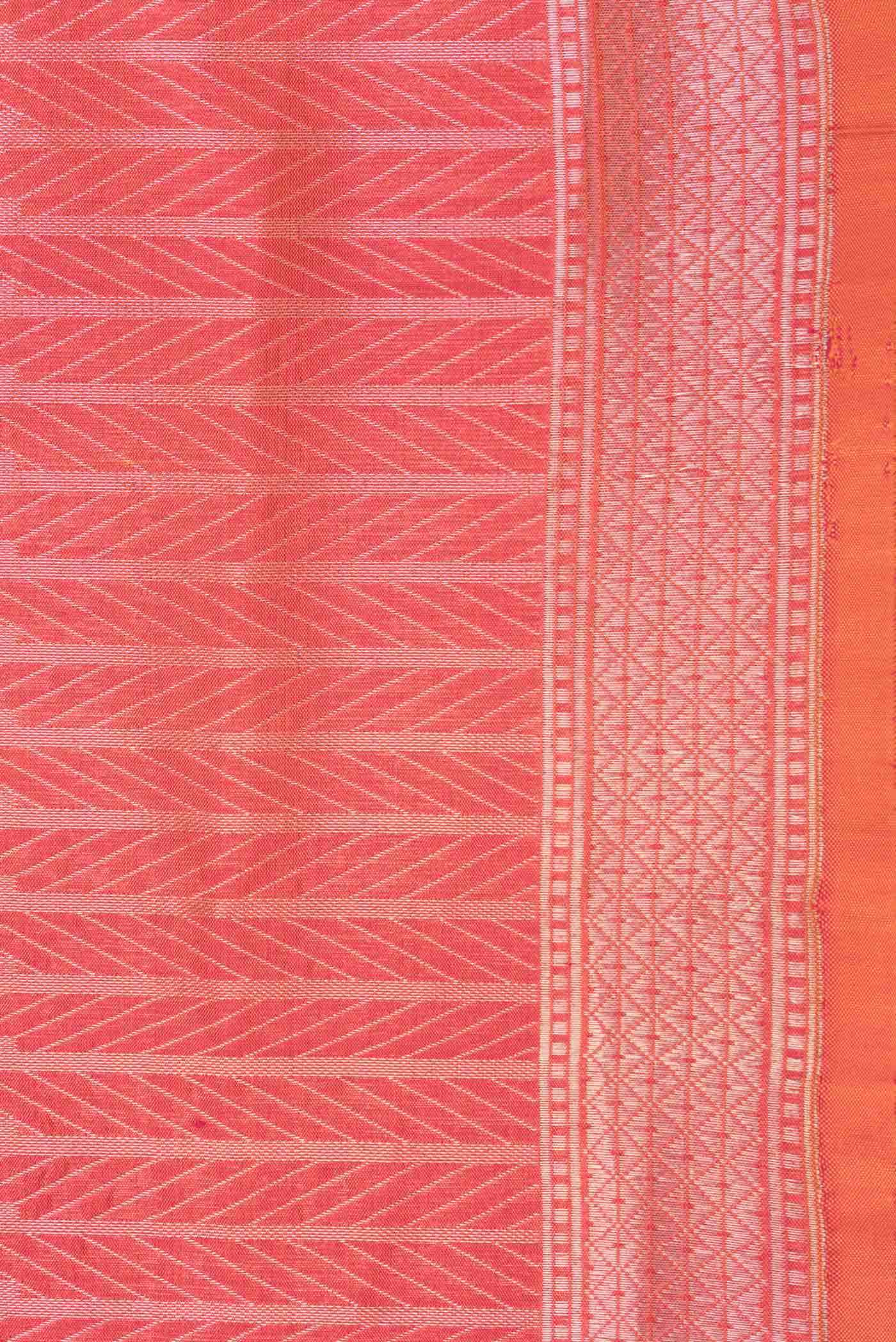 Orange Dual Tone Banarasi Silk Saree