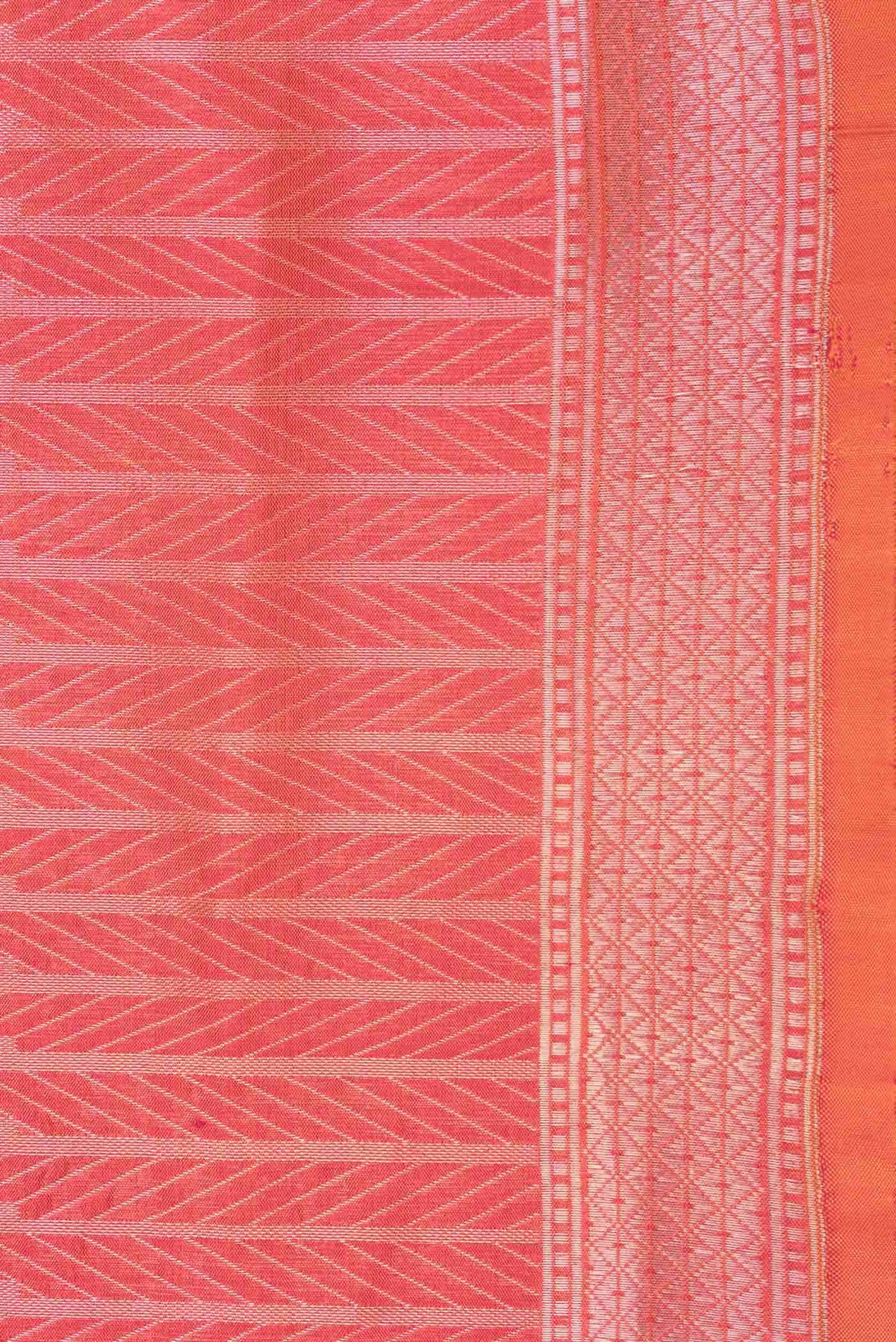 Orange Dual Tone Banarasi Silk Saree