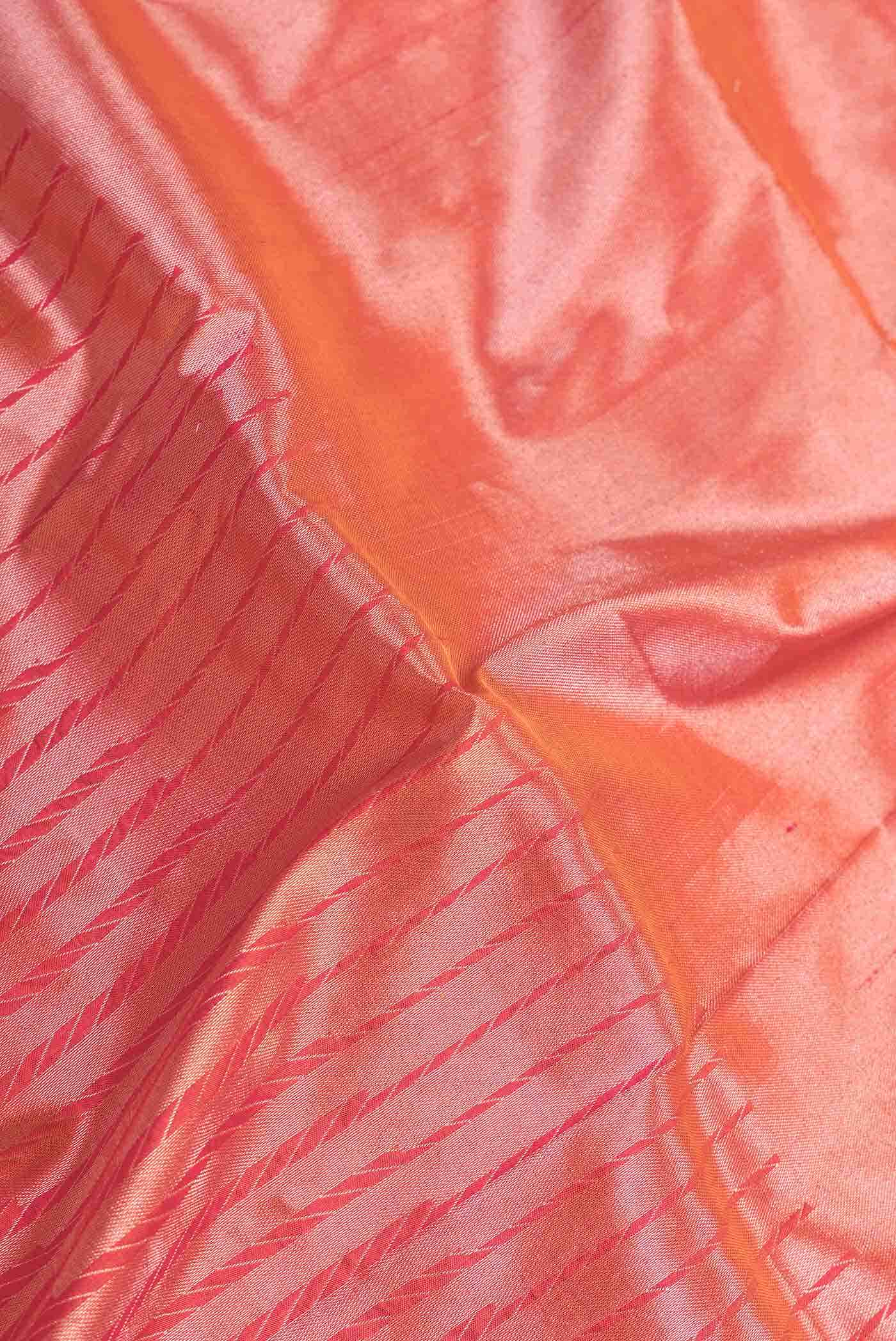 Orange Dual Tone Banarasi Silk Saree