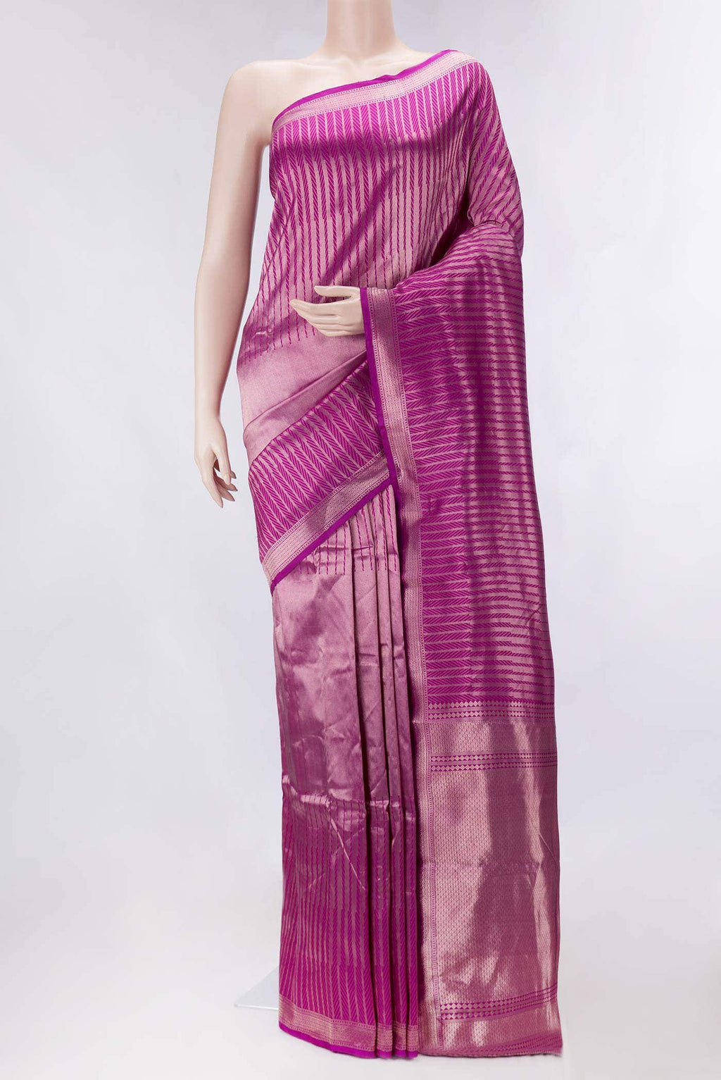Magenta Dual Tone Banarasi Silk Saree