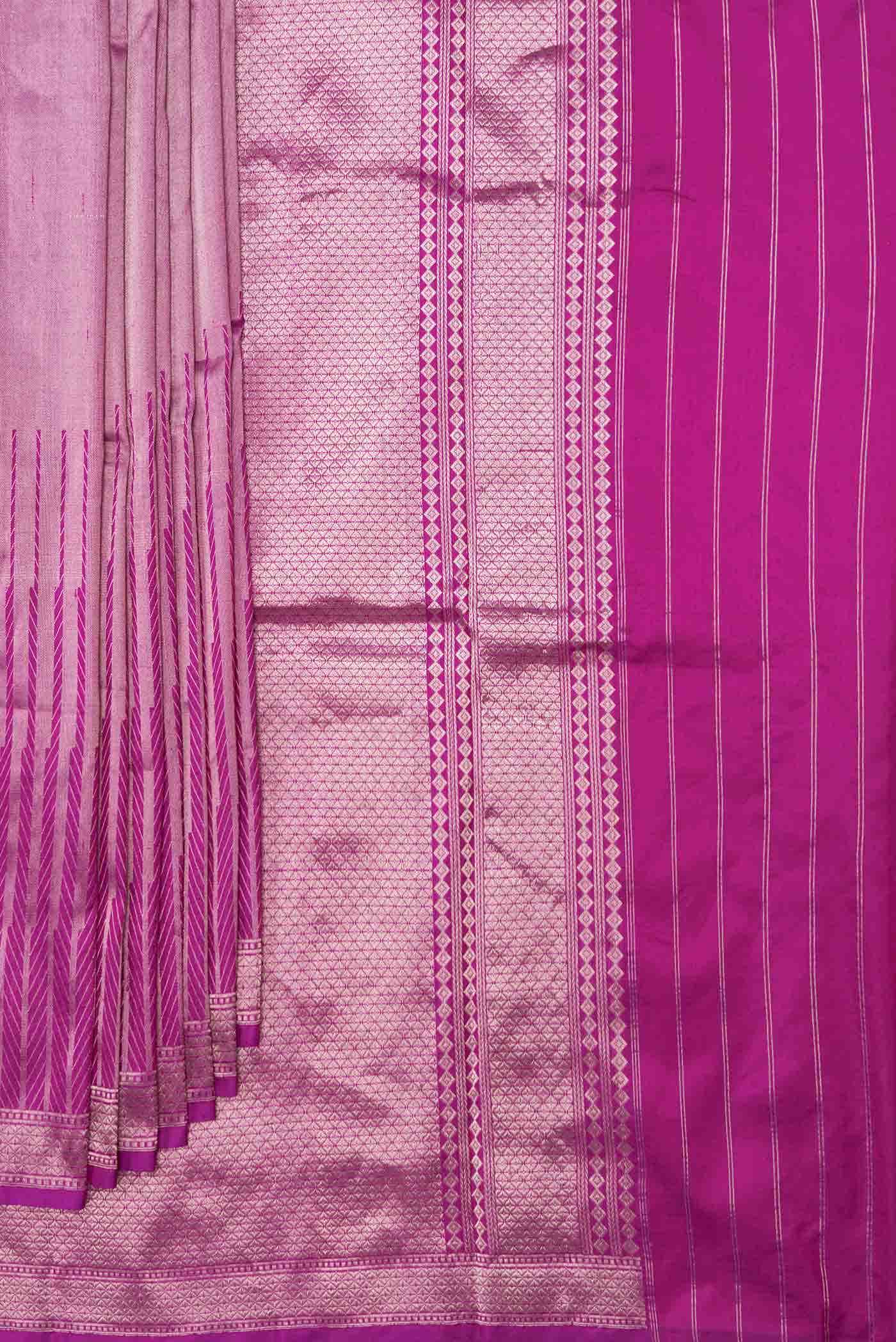 Magenta Dual Tone Banarasi Silk Saree
