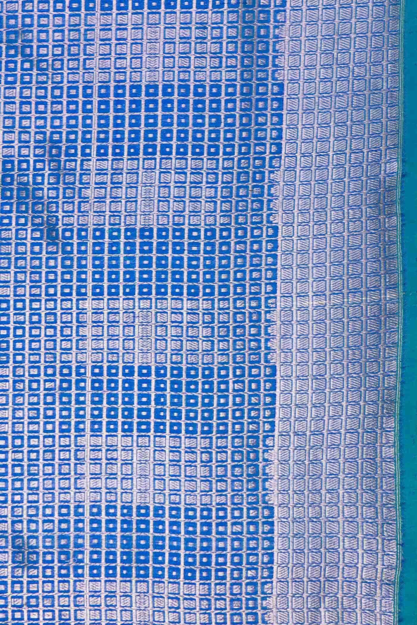 Peacock Blue Dual Tone Banarasi Silk Saree