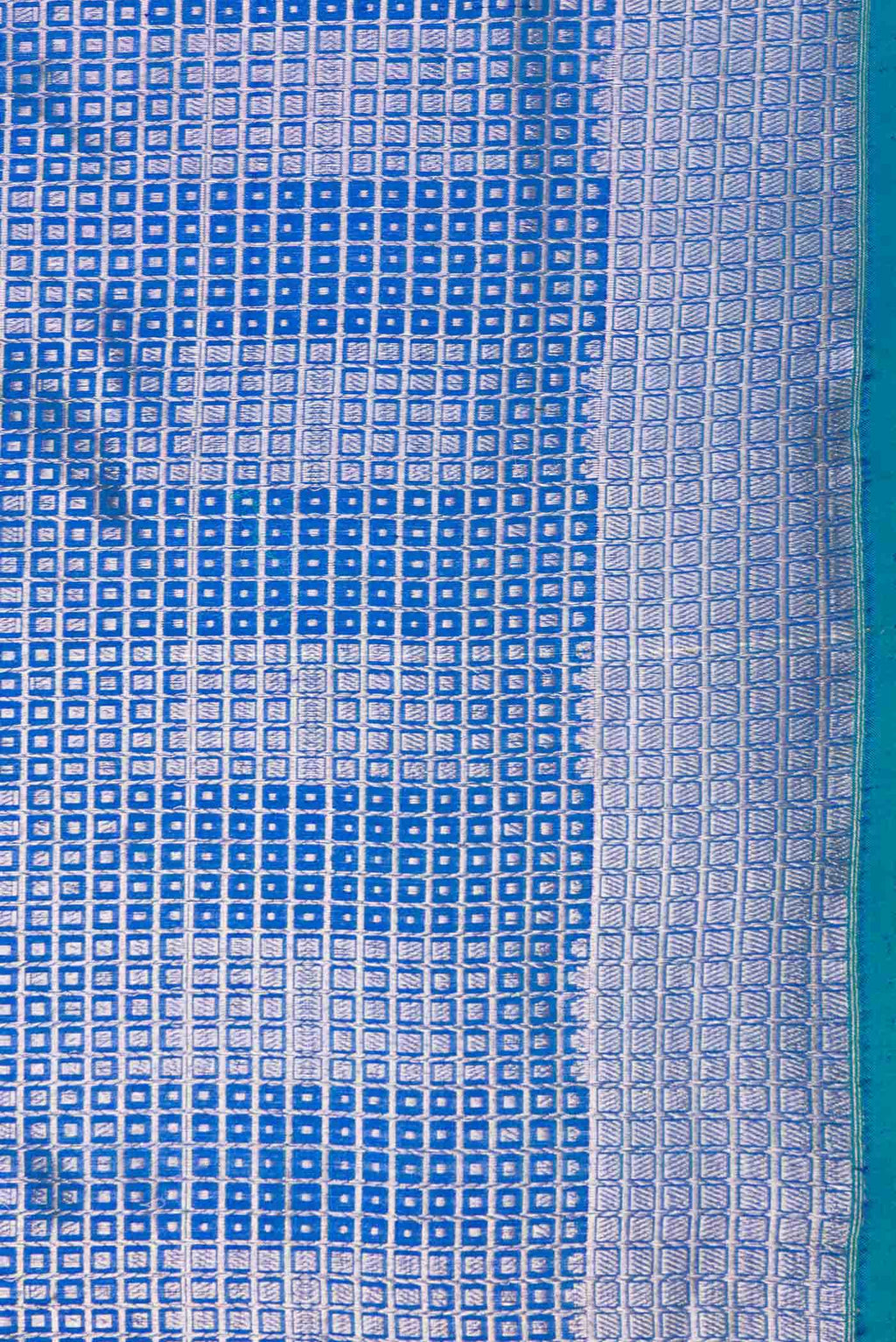 Peacock Blue Dual Tone Banarasi Silk Saree