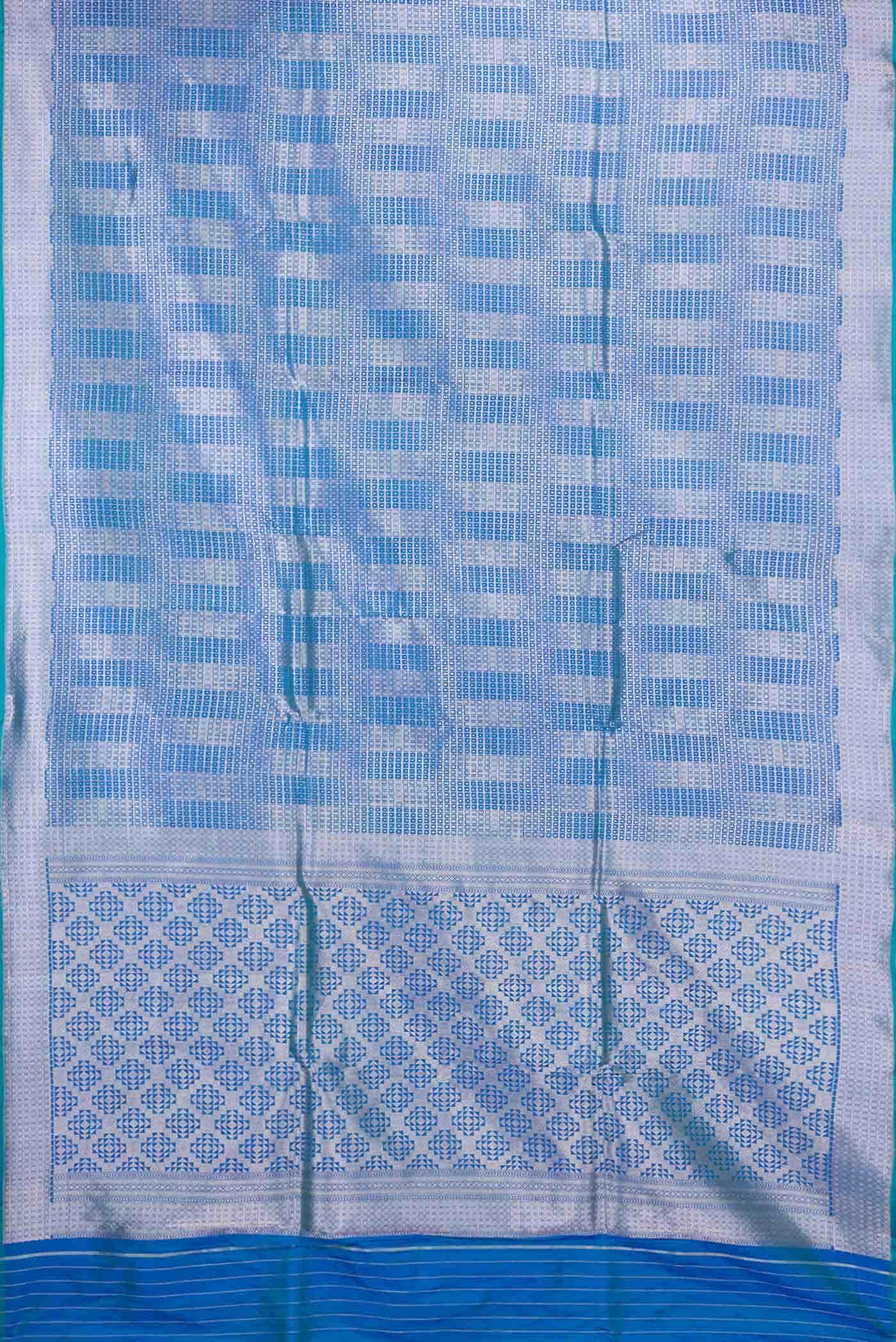 Peacock Blue Dual Tone Banarasi Silk Saree
