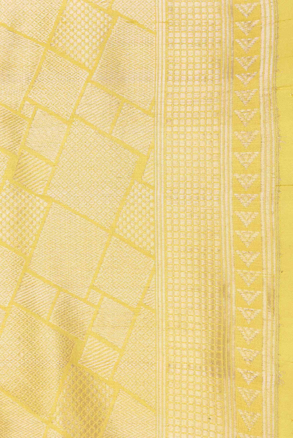 Lemon Yellow Dual Tone Banarasi Silk Saree