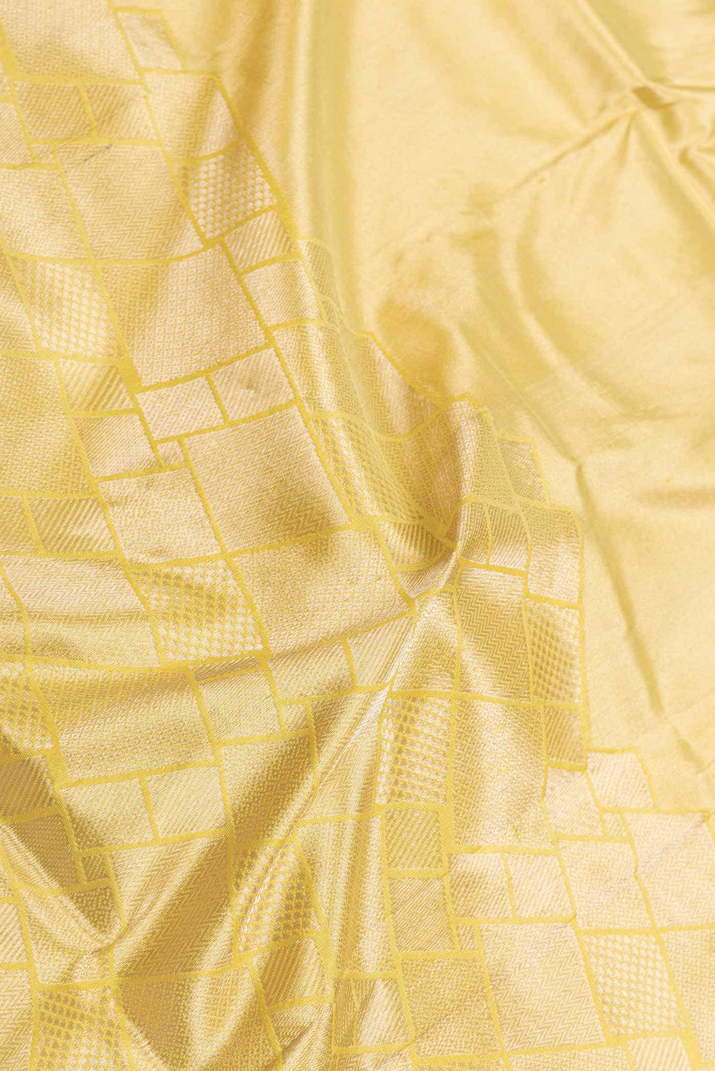 Lemon Yellow Dual Tone Banarasi Silk Saree