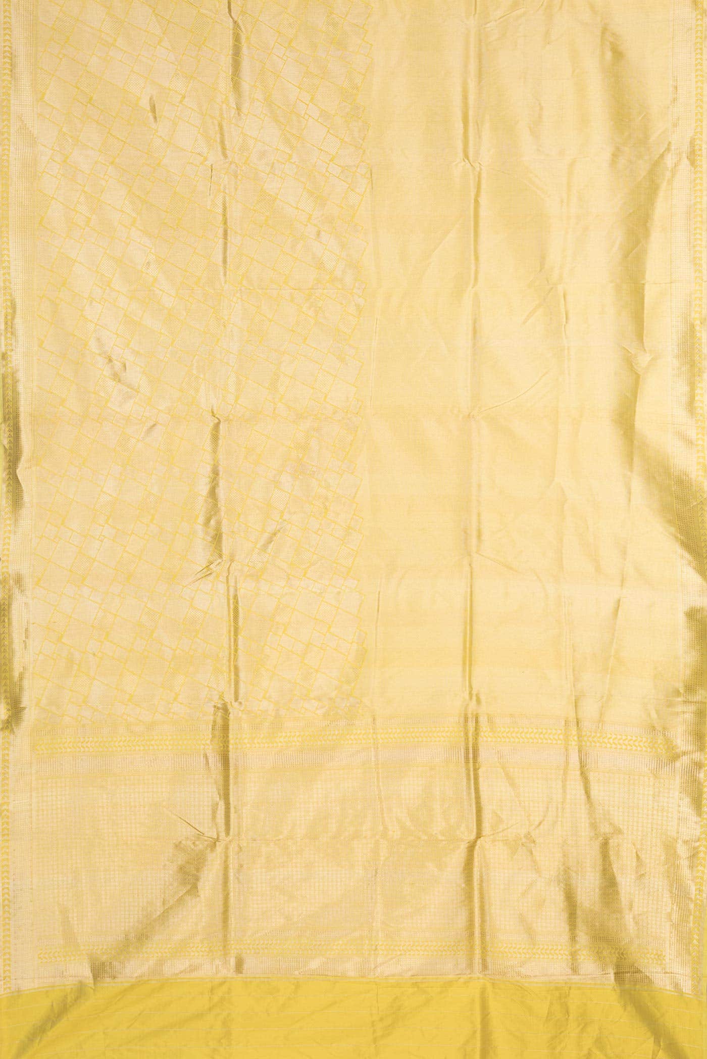 Lemon Yellow Dual Tone Banarasi Silk Saree
