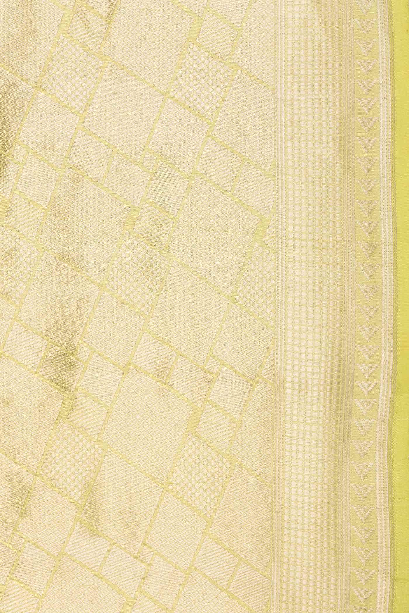 Lemon Yellow Dual Tone Banarasi Silk Saree
