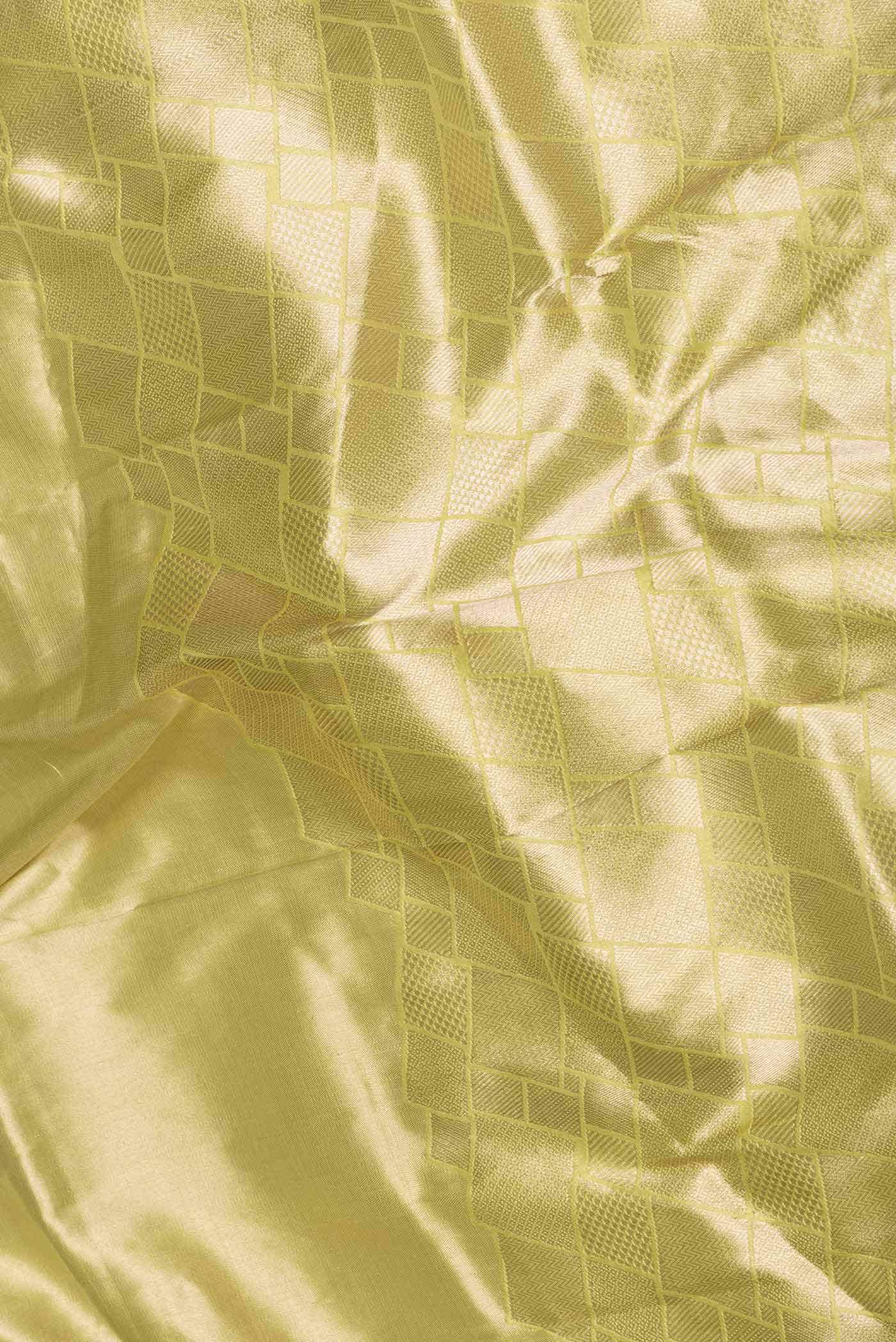 Lemon Yellow Dual Tone Banarasi Silk Saree