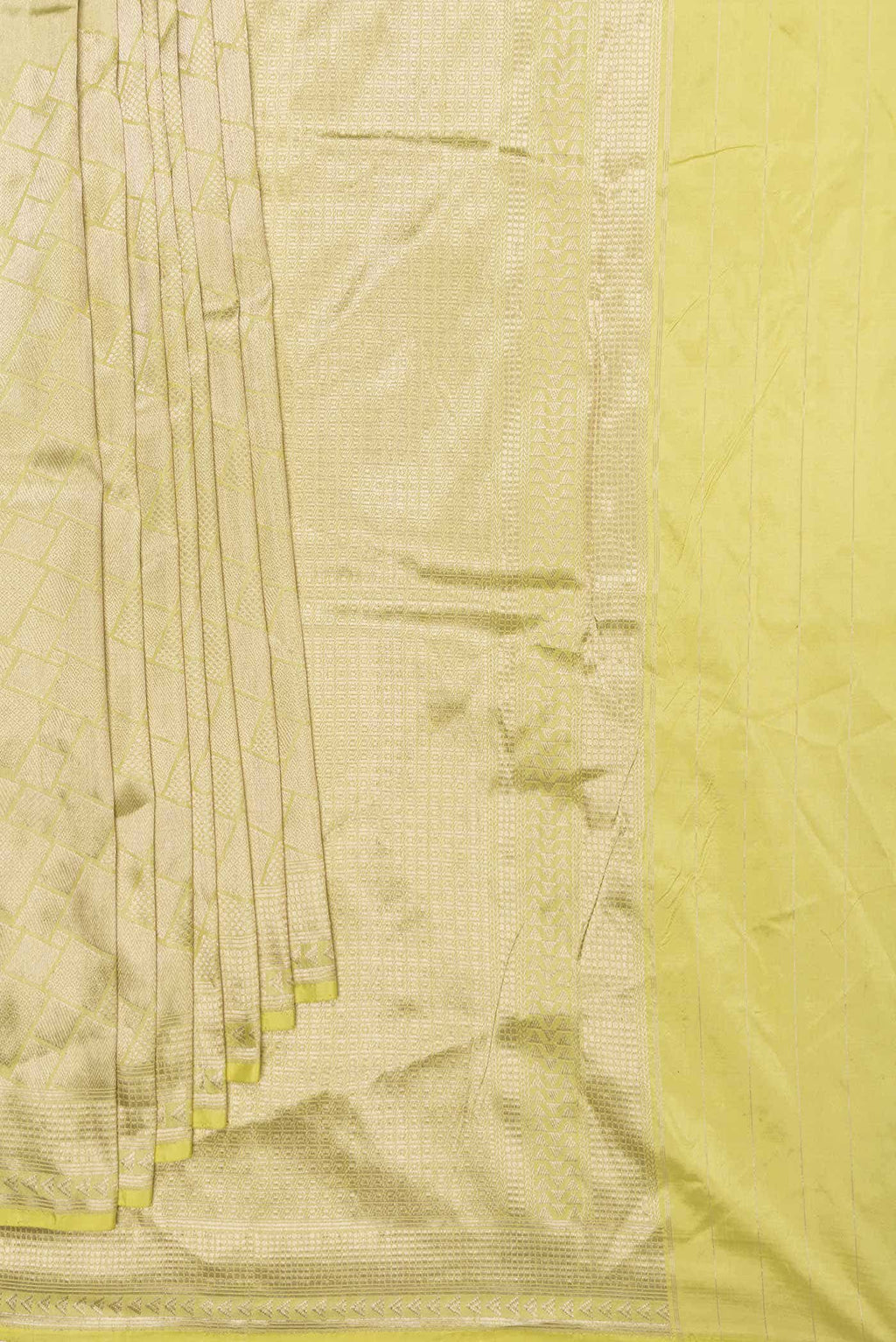 Lemon Yellow Dual Tone Banarasi Silk Saree