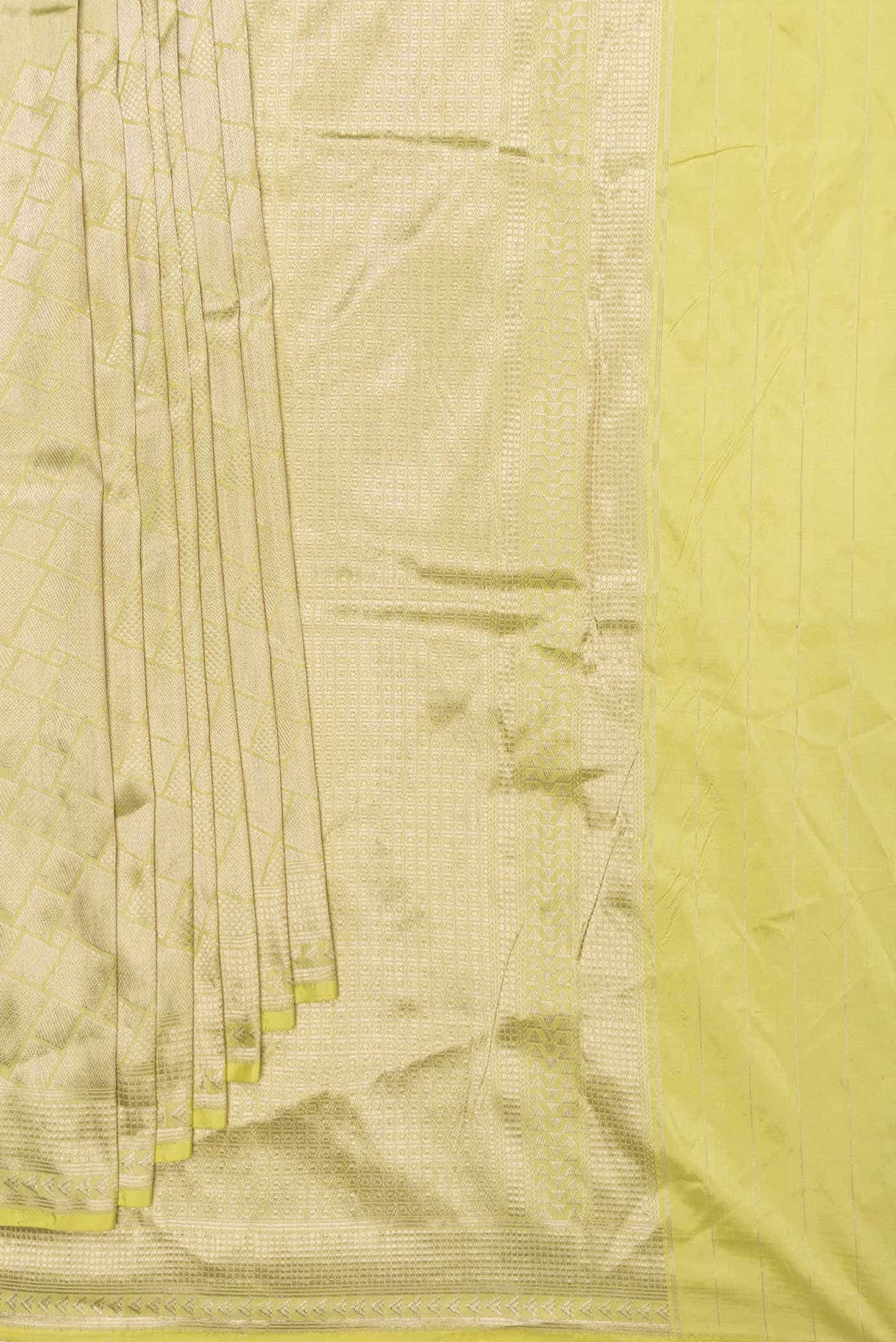 Lemon Yellow Dual Tone Banarasi Silk Saree