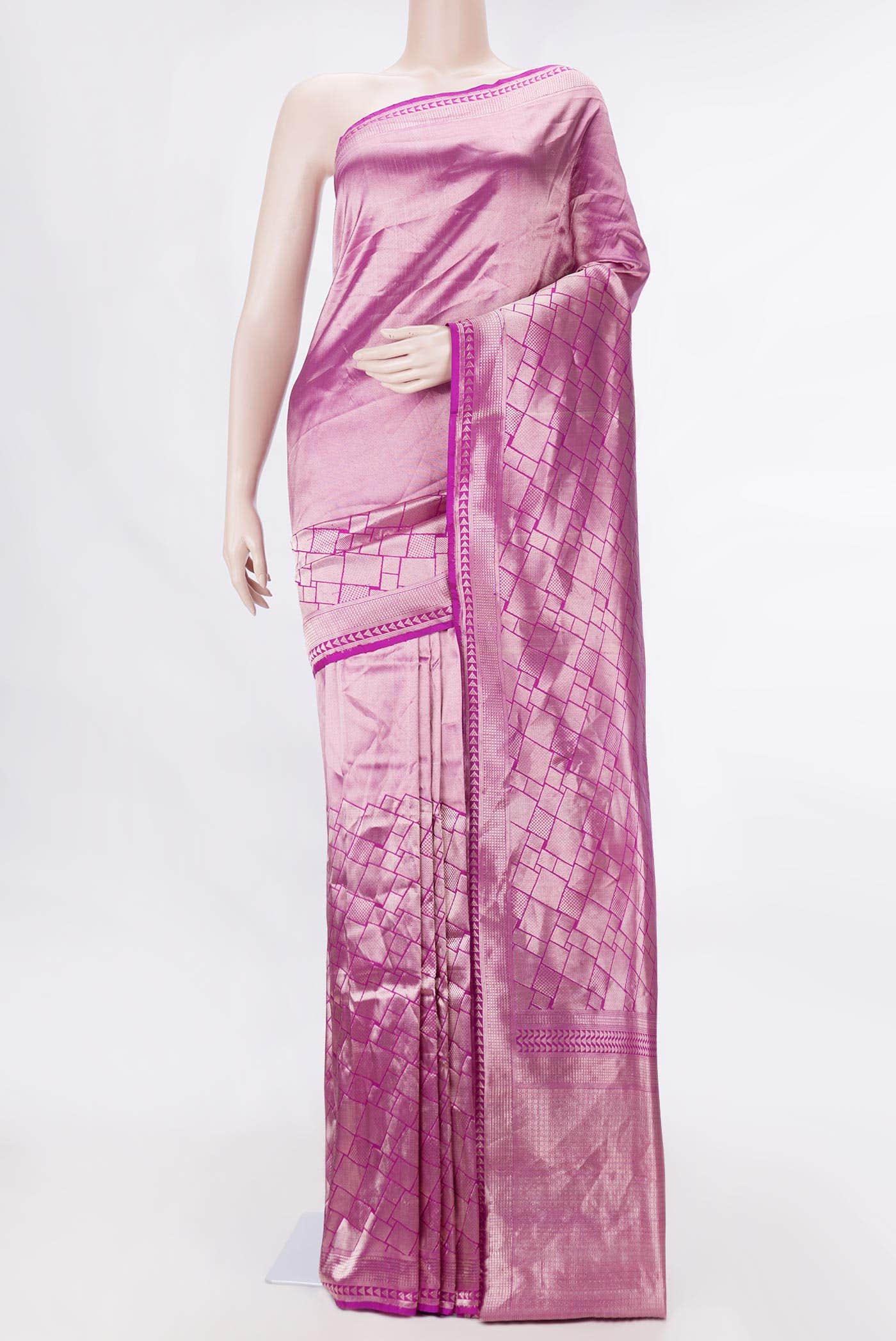 Pink Dual Tone Banarasi Silk Saree