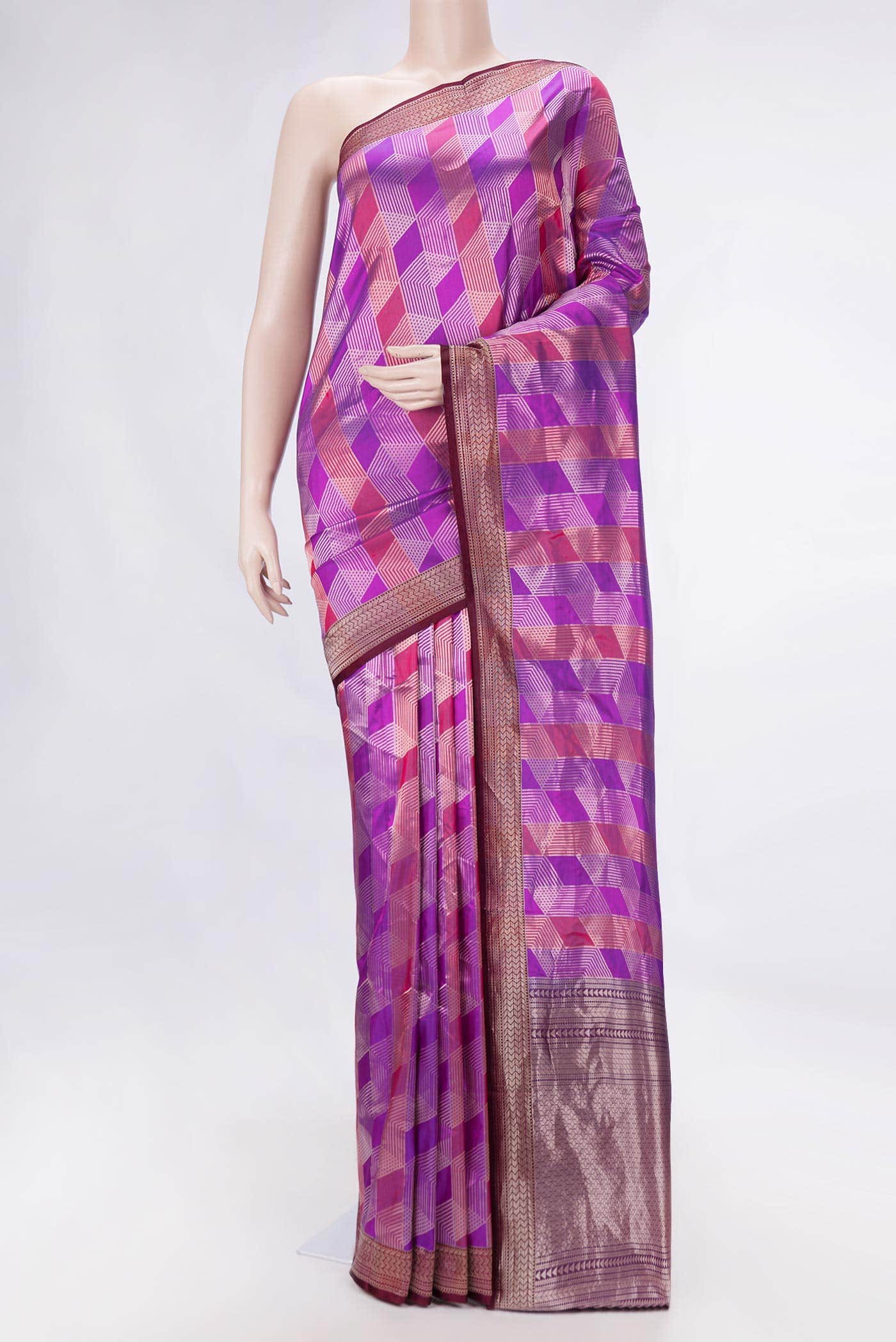 Purple Dual Tone Banarasi Silk Saree