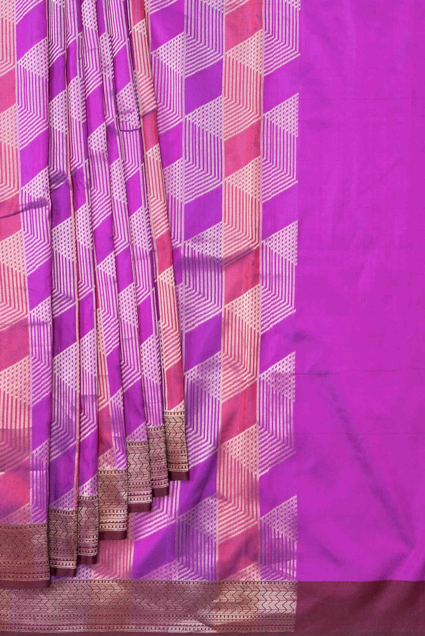 Purple Dual Tone Banarasi Silk Saree